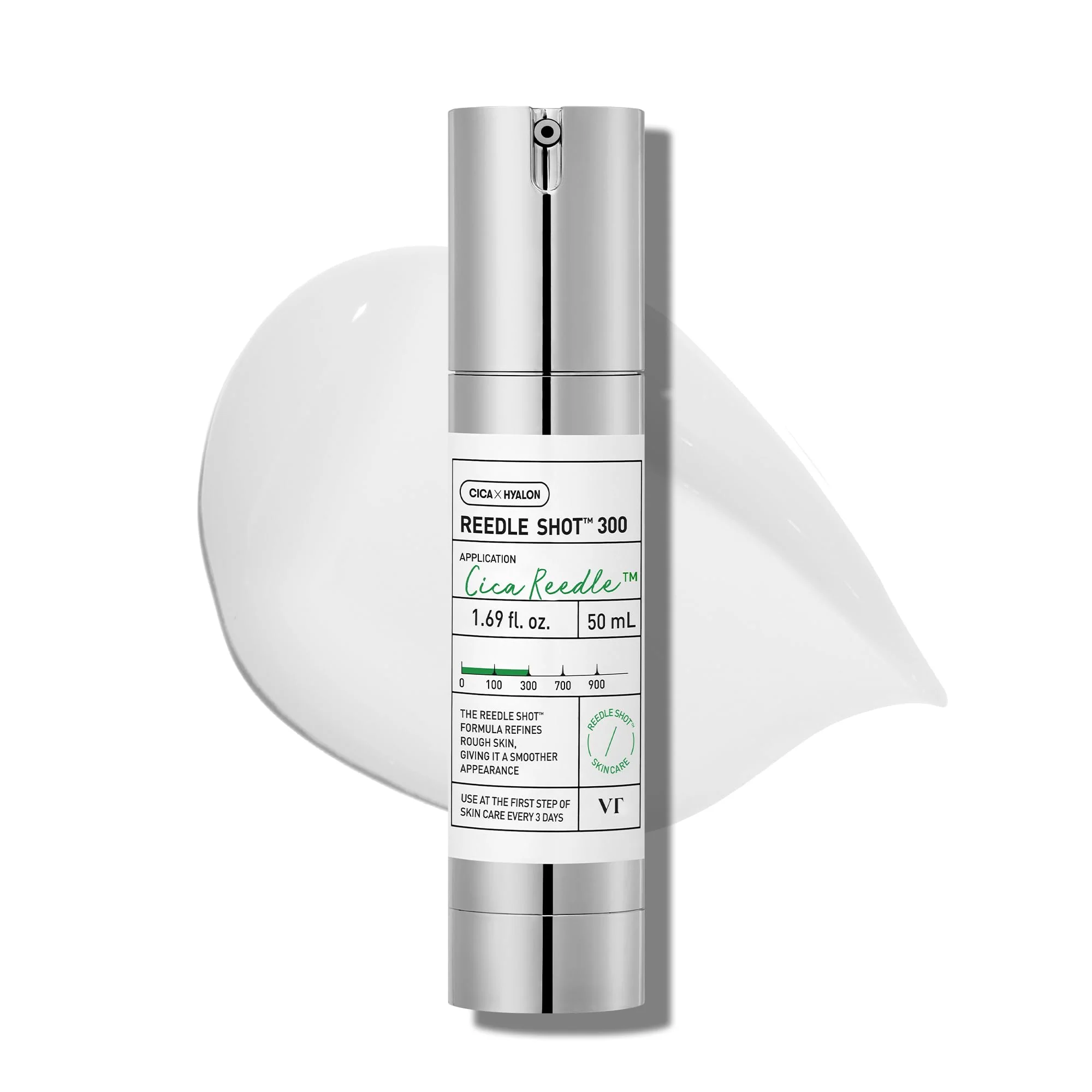 VT COSMETICS CICA Reedle Shot 300, Advanced Night Exosome, Microneedling Serum, Centella Asiatica, Hyaluronic Acid, Propolis, Soft Skin, Regeneration, Glass Skin, Korean Skin Booster 1.69Fl Oz (50ml)