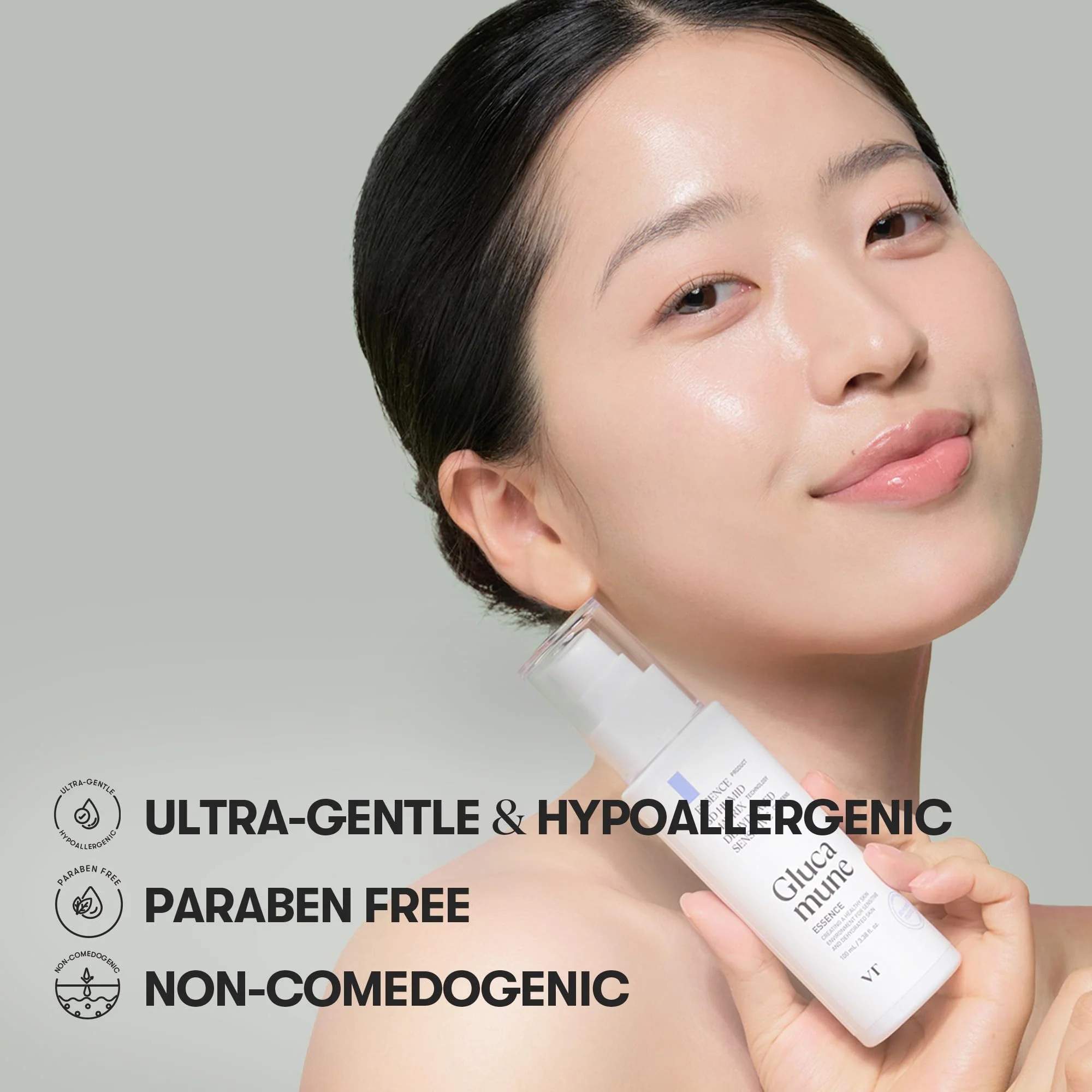 VT COSMETICS Glucamune Essence, Hydrating Vegan Serum for Face, For Dry & Sensitive Skin, Hypoallergenic, Fragrance-Free, Beta-Glucan, Glucosamine,Korean Skincare (3.38 fl. oz.) - Image 4