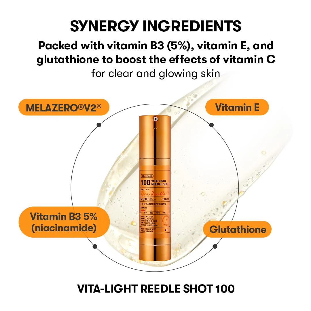 VT COSMETICS Vita-Light Reedle Shot 100 Serum with Vitamin C Capsules & Vitamin E Microneedling Formula, Korean Skin Booster, 1.69 fl oz(50ml) - Image 5