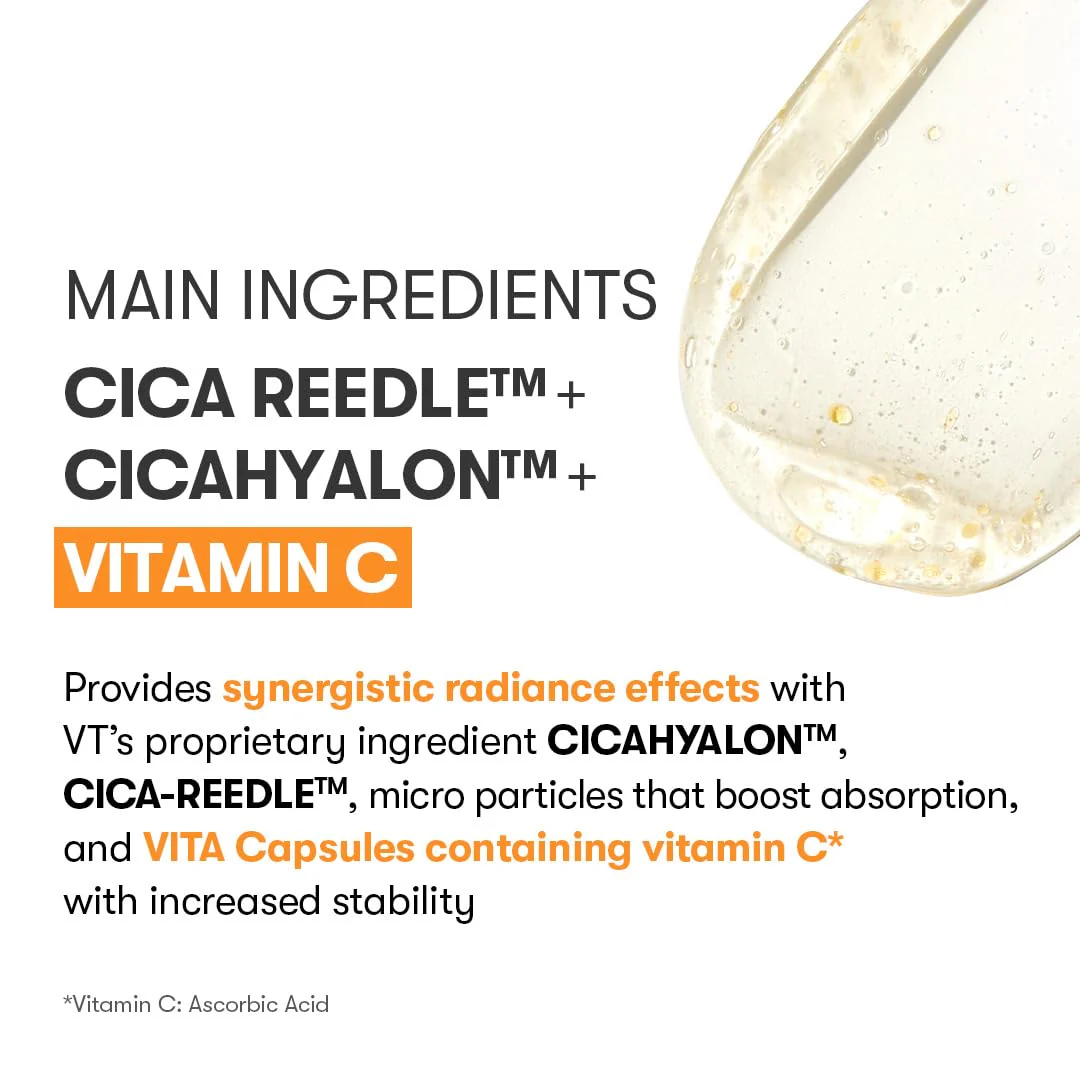 VT COSMETICS Vita-Light Reedle Shot 100 Serum with Vitamin C Capsules & Vitamin E Microneedling Formula, Korean Skin Booster, 1.69 fl oz(50ml) - Image 7