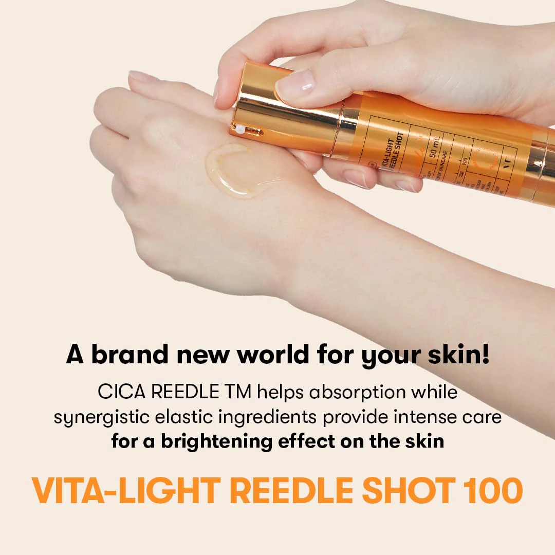 VT COSMETICS Vita-Light Reedle Shot 100 Serum with Vitamin C Capsules & Vitamin E Microneedling Formula, Korean Skin Booster, 1.69 fl oz(50ml) - Image 8