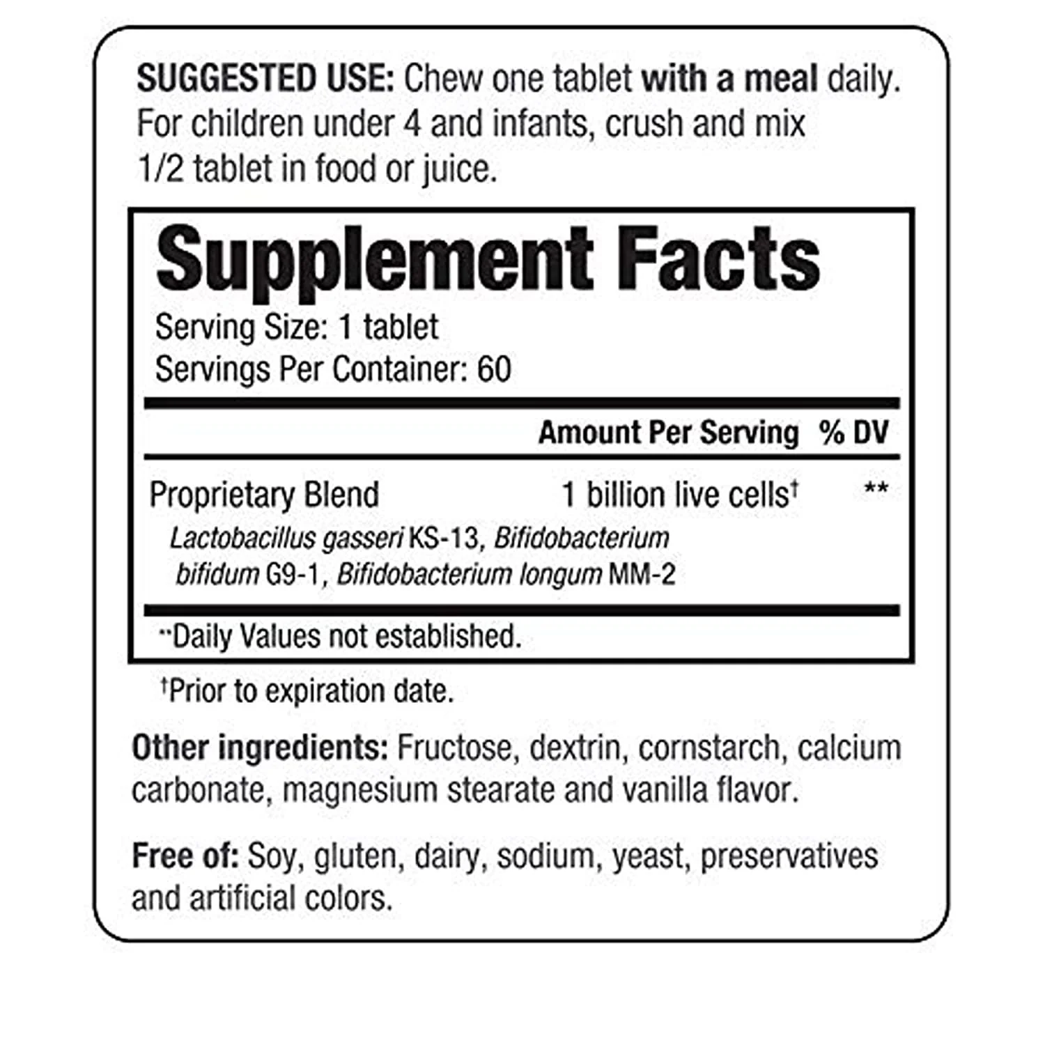 Wakunaga Kyo-Dophilus Kids Probiotic, Promotes Regularity and Immune Health*, 60 Tablets - Image 7
