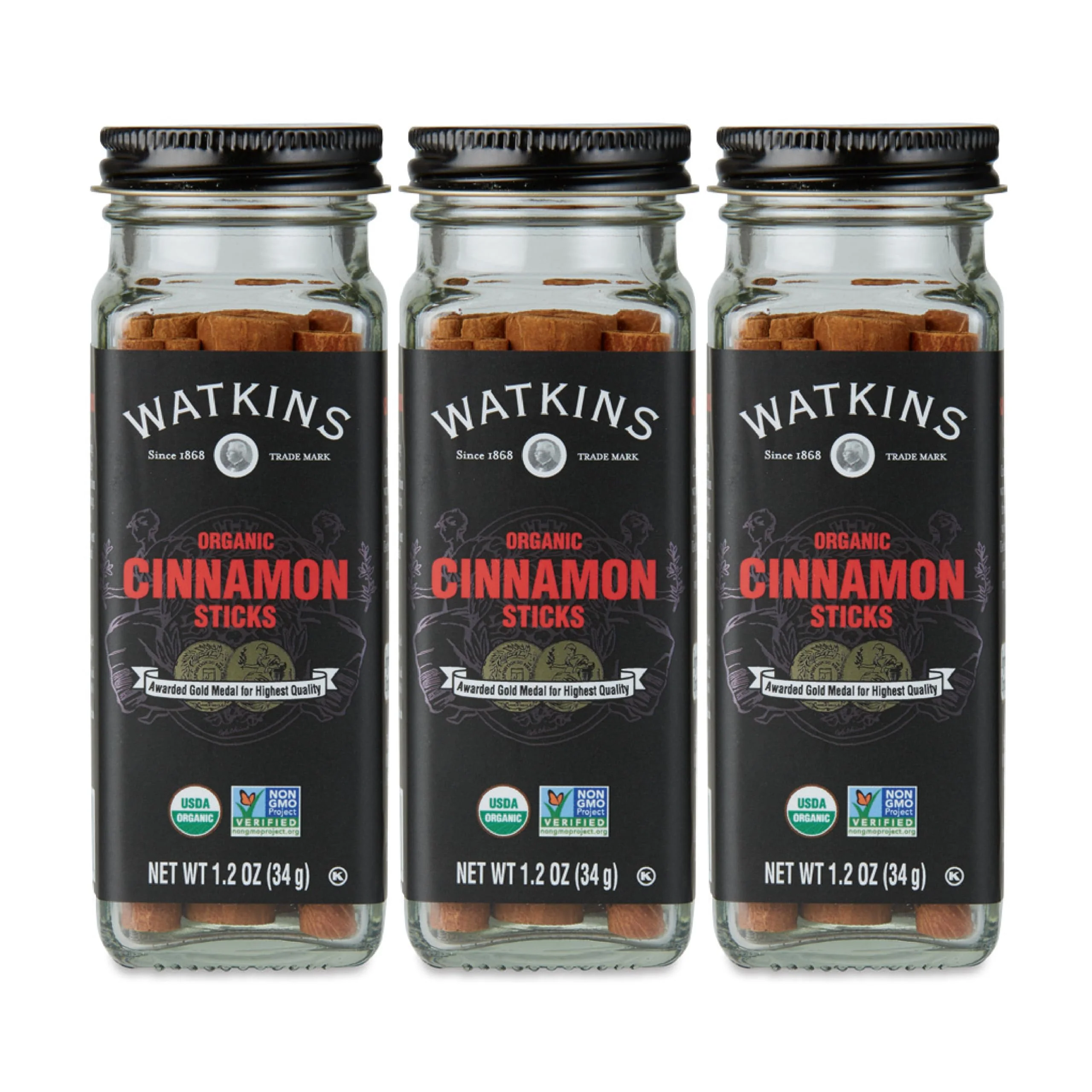 Watkins Organic Cinnamon Sticks, 1.2 Ounce, 3 Count