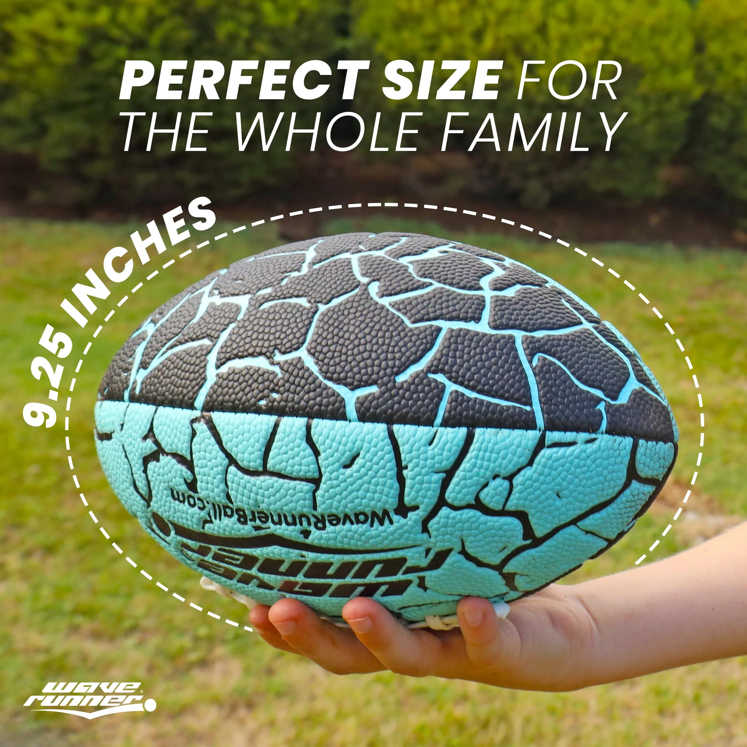 Wave Runner Grip It Waterproof Junior Size Football, 9.25 Size, Durable & Double Laced, Perfect for Beach Accessories, Kids Games, Pool Toys, Outdoor Games, All-Weather Indoor & Outdoor Play - Image 7