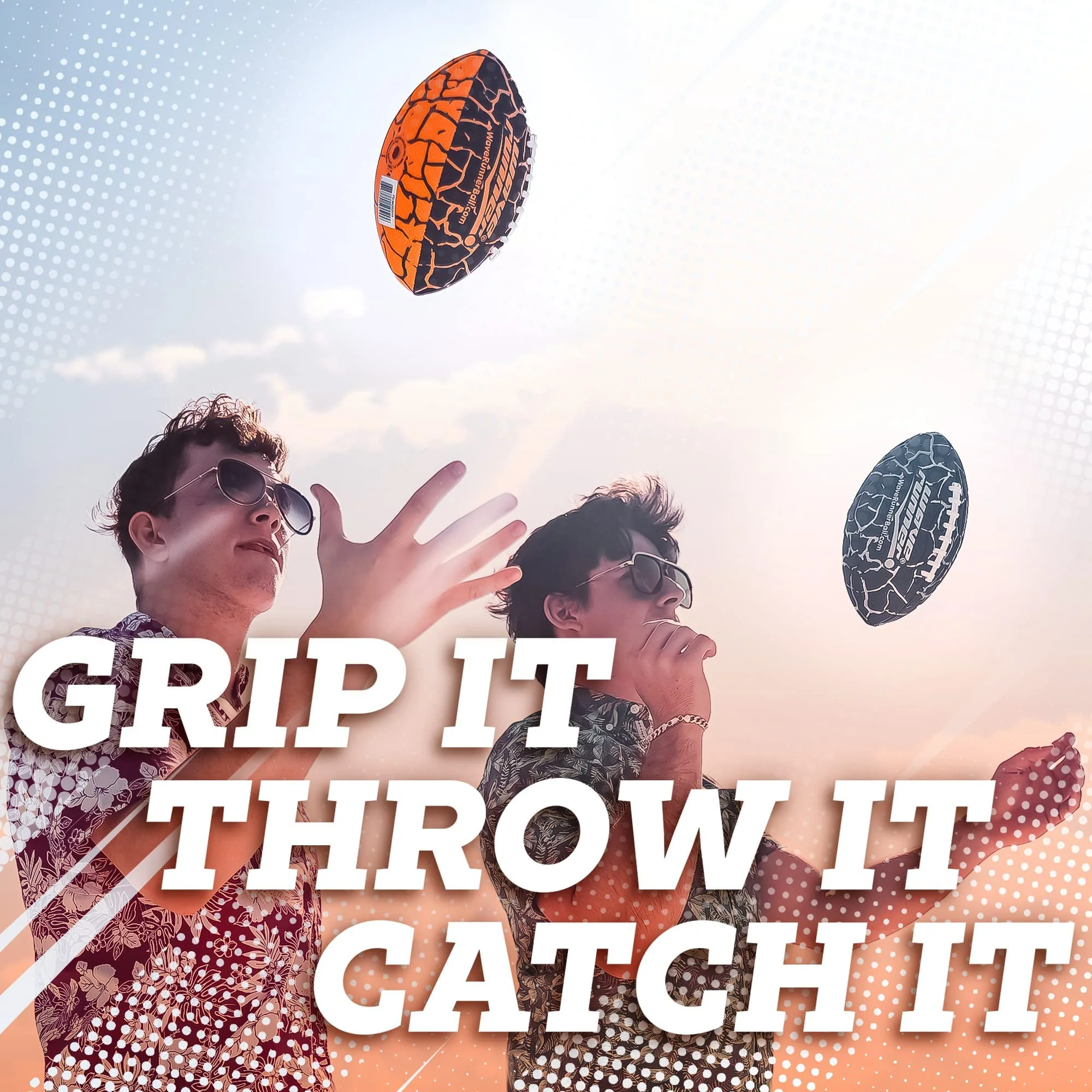 Wave Runner Grip It Waterproof Junior Size Football, 9.25 Size, Durable & Double Laced, Perfect for Beach Accessories, Kids Games, Pool Toys, Outdoor Games, All-Weather Indoor & Outdoor Play - Image 3