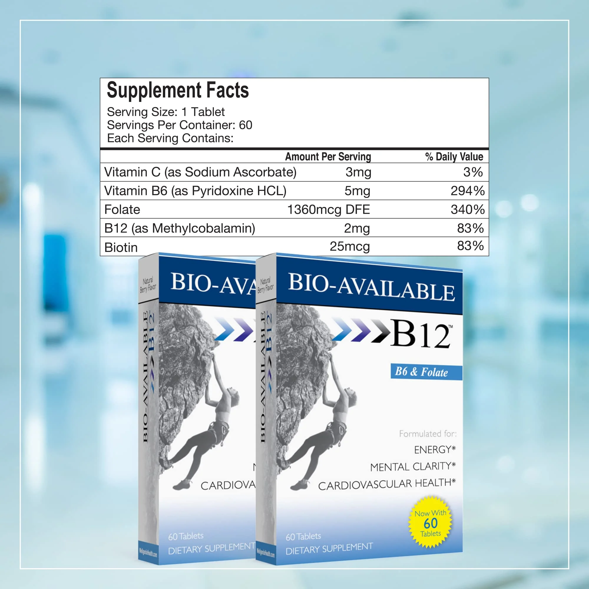 Wellgenix Bio Available Daily Multivitamins (60 ct) - Focus Support Formula with Vitamins Methyl B12, B6, Folate & Biotin - Sublingual Energy & Diet Supplement for Immune & Overall Health - Image 7