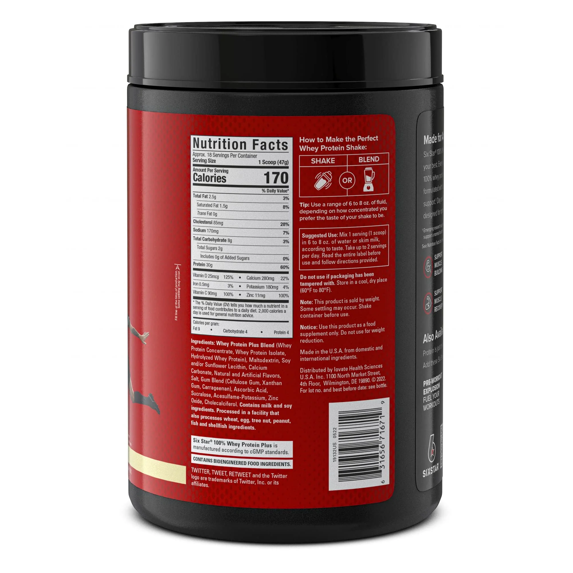 Whey Protein Powder | Six Star Whey Protein Plus | Whey Protein Isolate & Peptides | Lean Protein Powder for Muscle Gain | Muscle Builder for Men & Women | Vanilla, 2 lbs (Package May Vary) - Image 4
