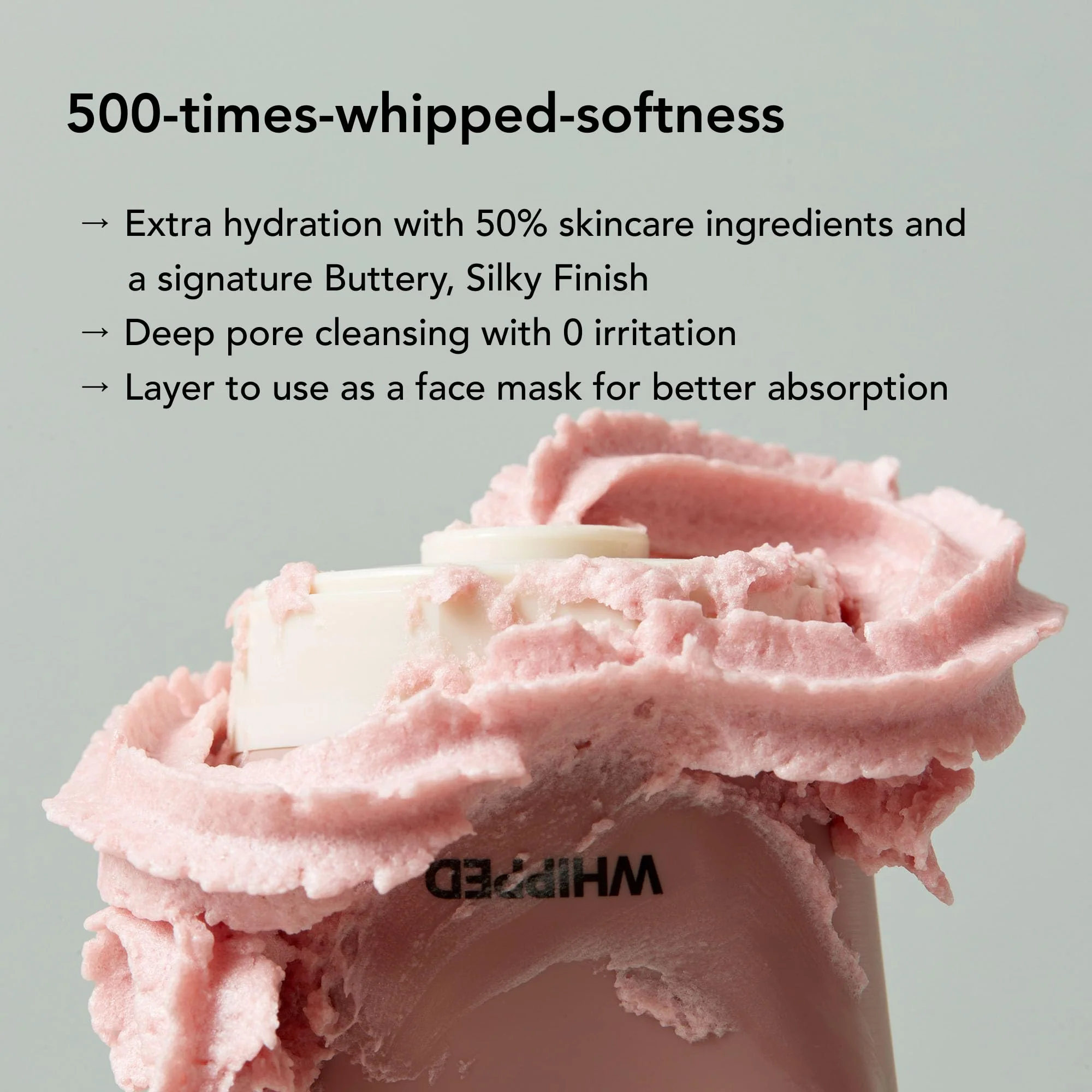 Whipped Korean Skincare Face Wash, Hydrating Vegan Facial Cleanser for Dry Skin with Niacinamide, Hyaluronic Acid, Ceramide, Strawberry & Vanilla, Cleanser for Sensitive Skin - Image 7