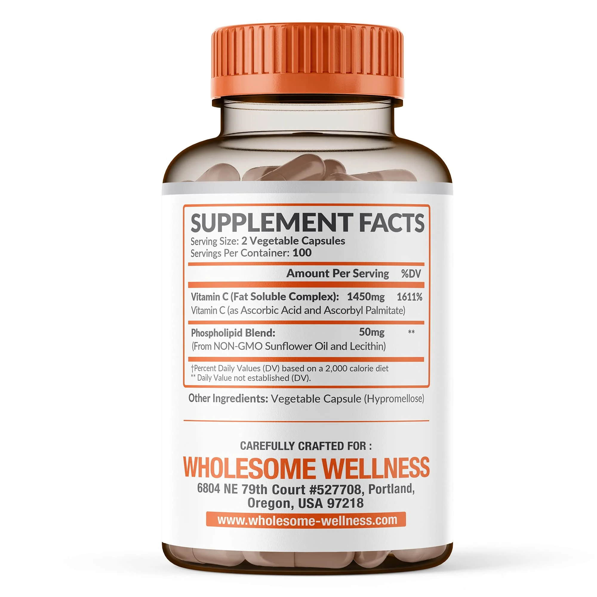 Wholesome Wellness Liposomal Vitamin C Capsules (200 Pills 1500mg Buffered) High Absorption, Immune System & Collagen Booster, High Dose Fat Soluble Immunity Support Ascorbic Acid, Natural Vegan - Image 8