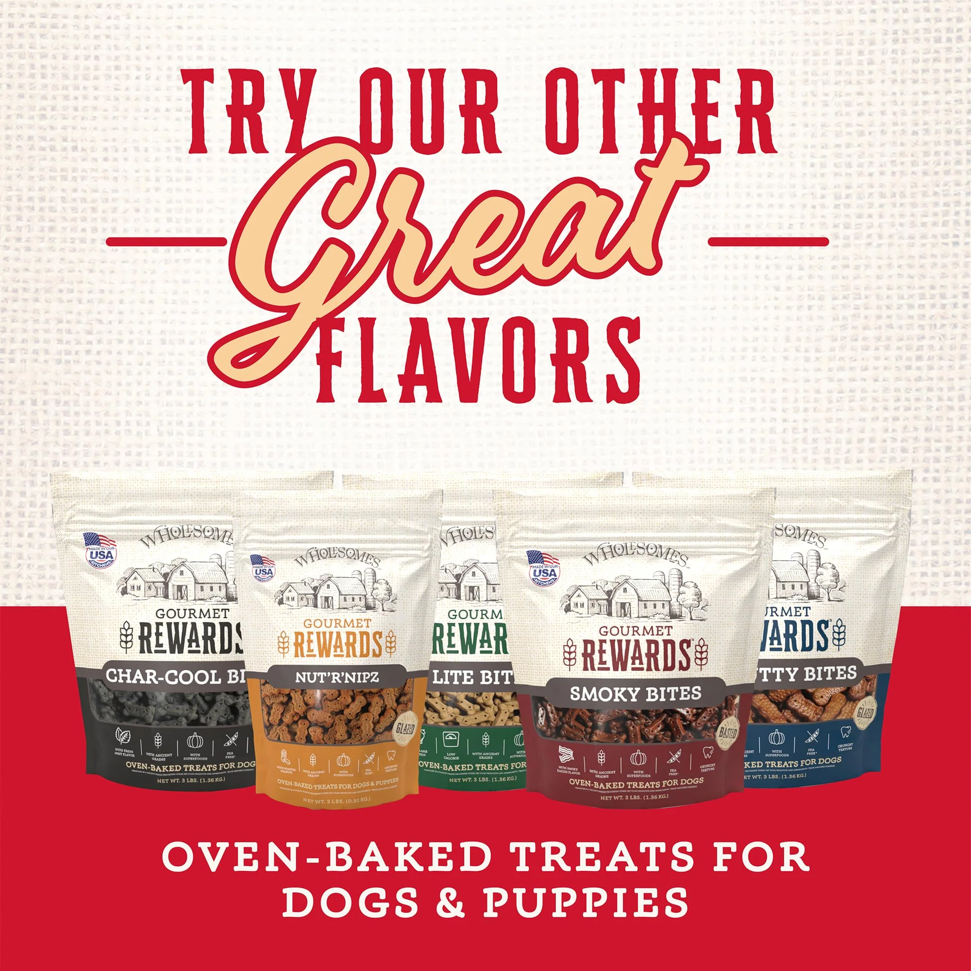 Wholesomes Rewards Medium Original Biscuit Dog Treats 3 lb - Image 2