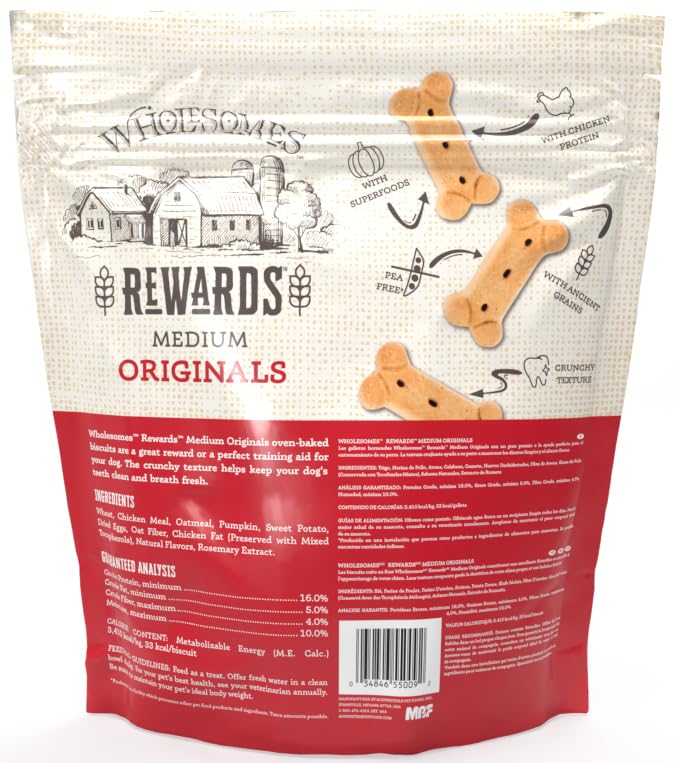 Wholesomes Rewards Medium Original Biscuit Dog Treats 3 lb - Image 6