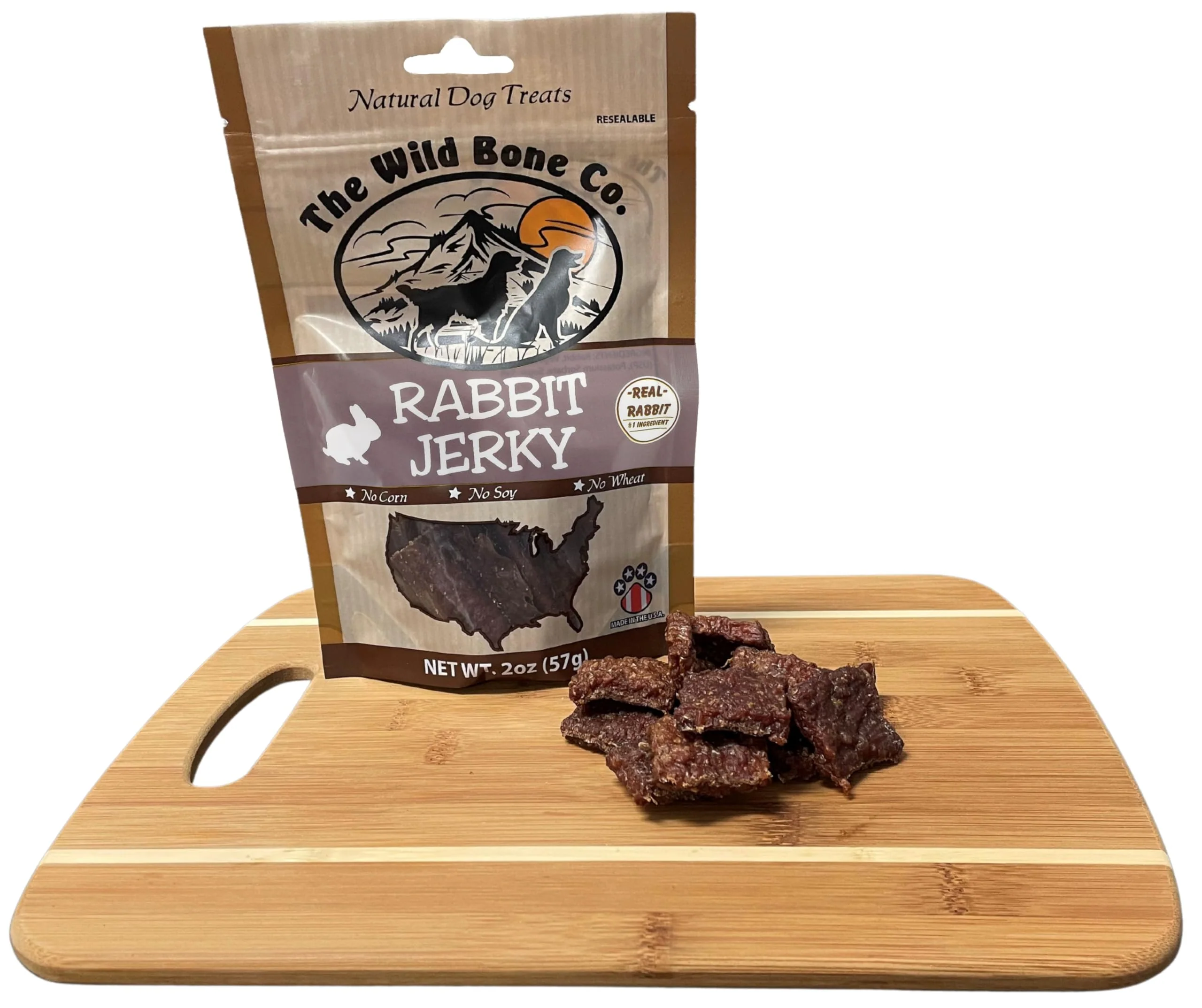 Wild Bone Company Rabbit Jerky Natural Dog Treats, 2.25 Ounces, Made in The USA - Image 9