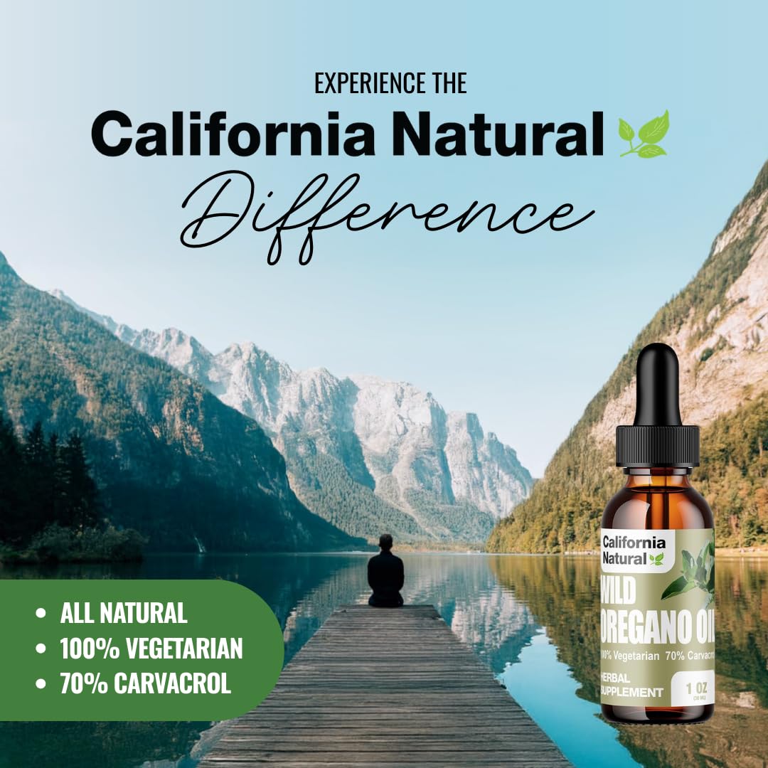 Wild Oregano Oil 1oz Bottle - California Natural - Immune System & Digestive Support - Promote Gut Health & Healthy Digestion - 100% Vegetarian - 70% Carvacrol - Herbal Supplement - 1oz - Image 3
