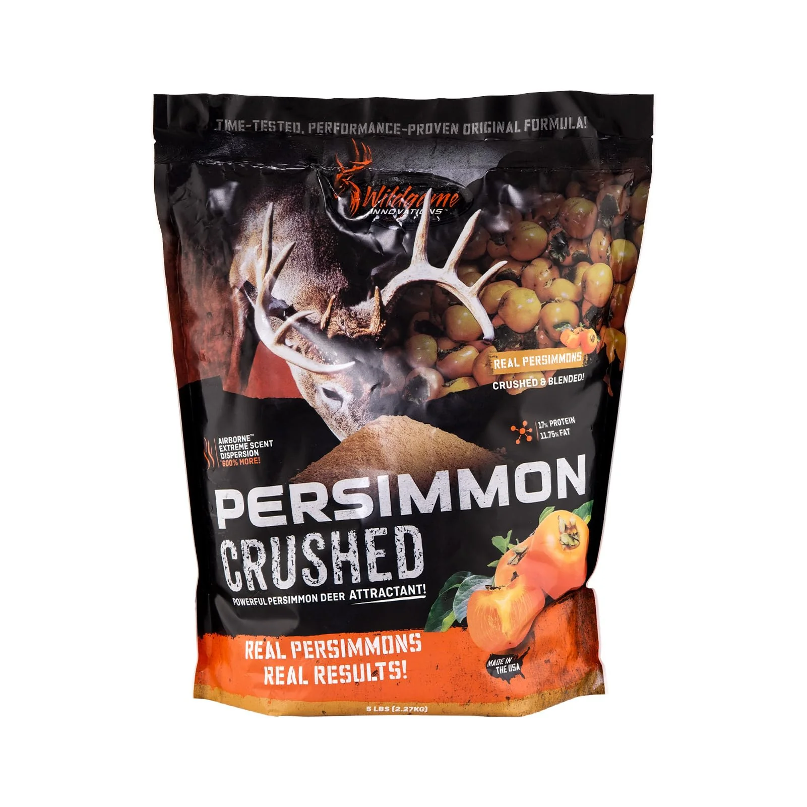 WILDGAME Innovations Persimmon Crushed Deer Attractant, 5lb Bag | Powerful Nutritious Long-Lasting Airborne Hunting Attractant with Real Persimmons