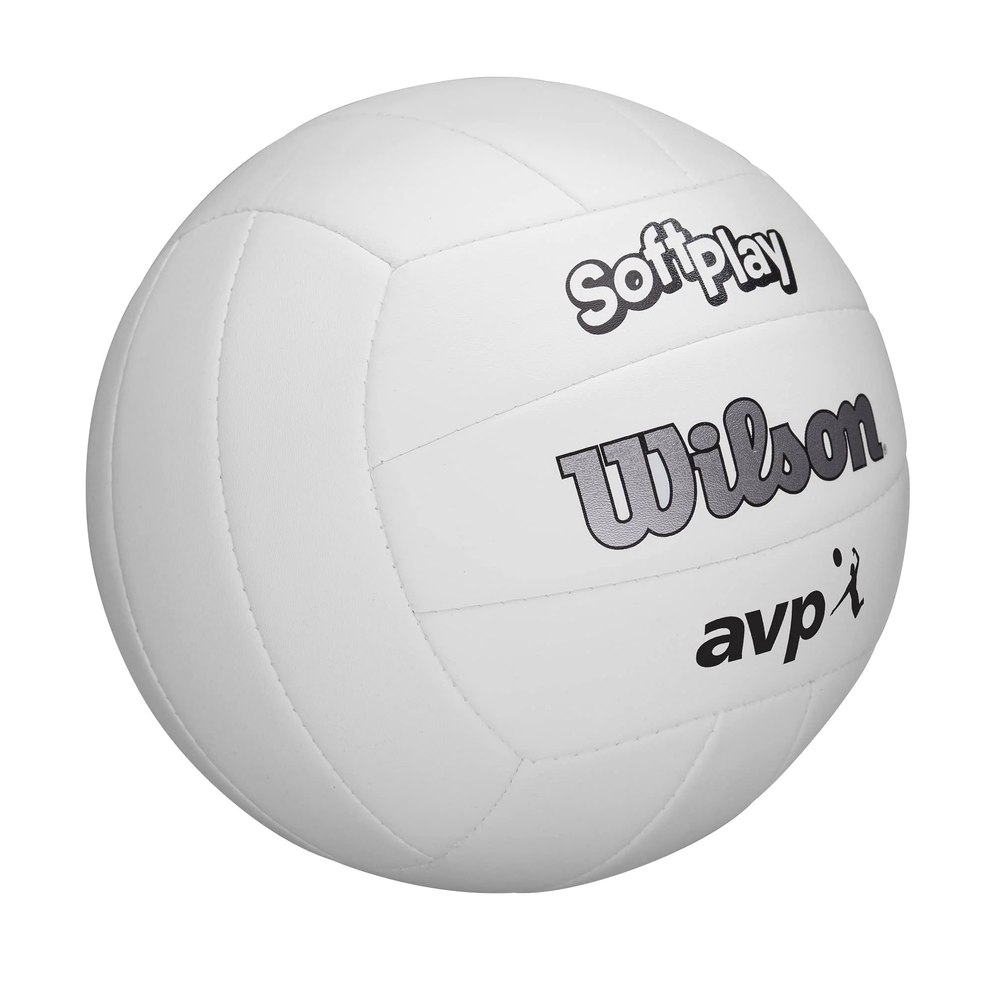 Wilson AVP Soft Play Volleyball - Official Size, White, 18-Panel, Machine-Sewn Construction, Butyl Rubber Bladder, Sponge-Backed Synthetic Leather Cover, Ideal for Ages 13 and Up - Image 4