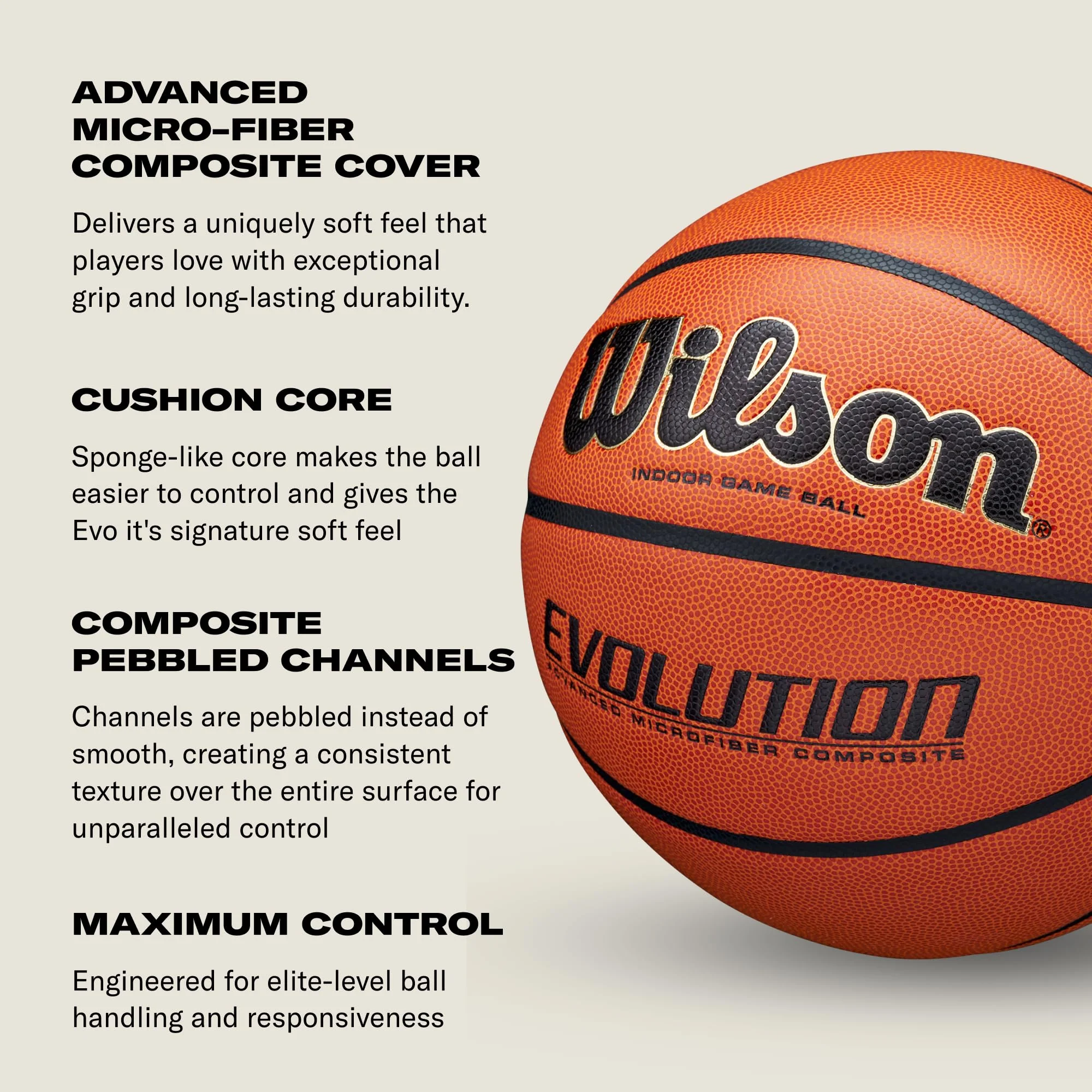 WILSON Evolution Game Basketball - Royal, Size 7 - 29.5" - Image 4