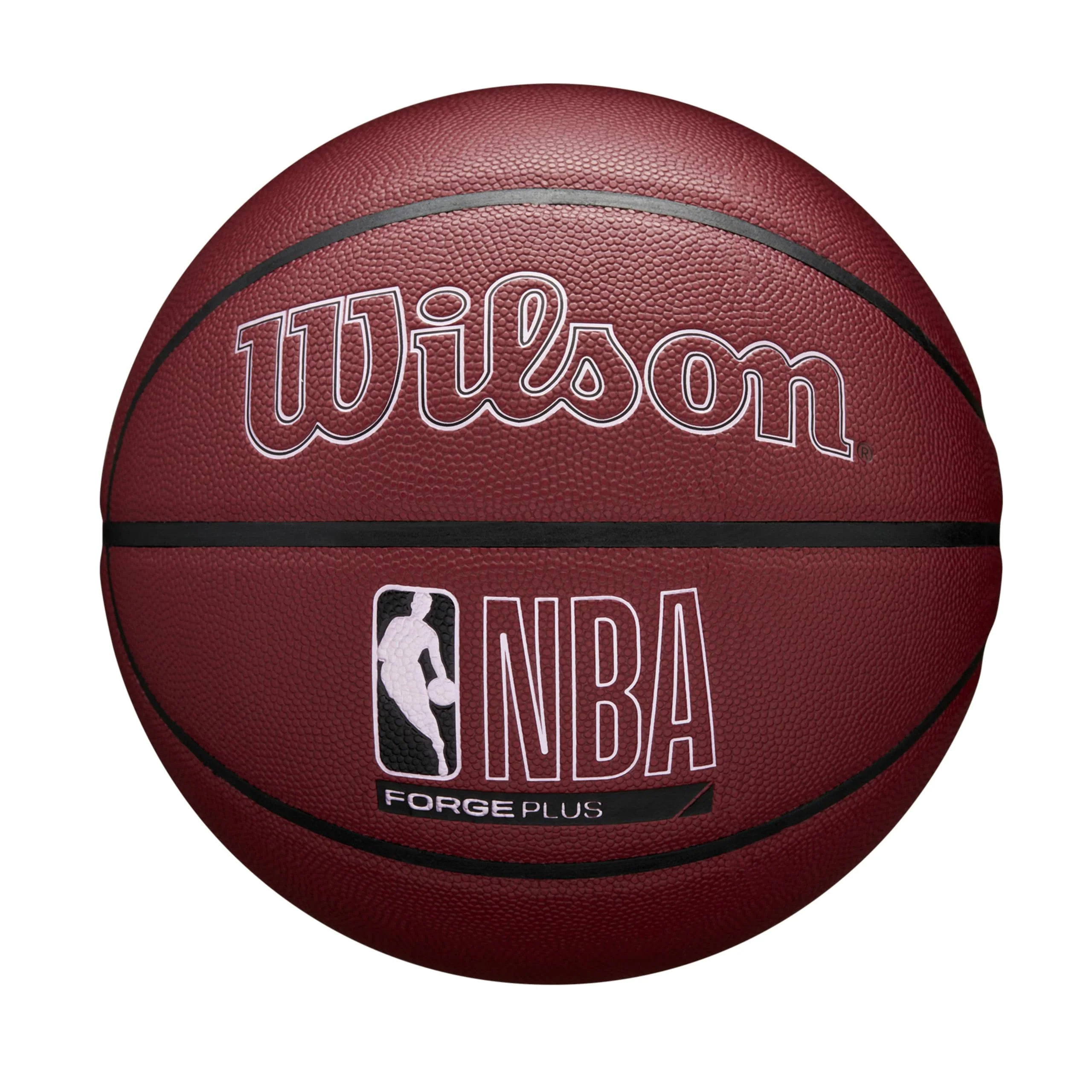 WILSON NBA Forge Plus Indoor/Outdoor Basketball - Maroon, Size 7-29.5"