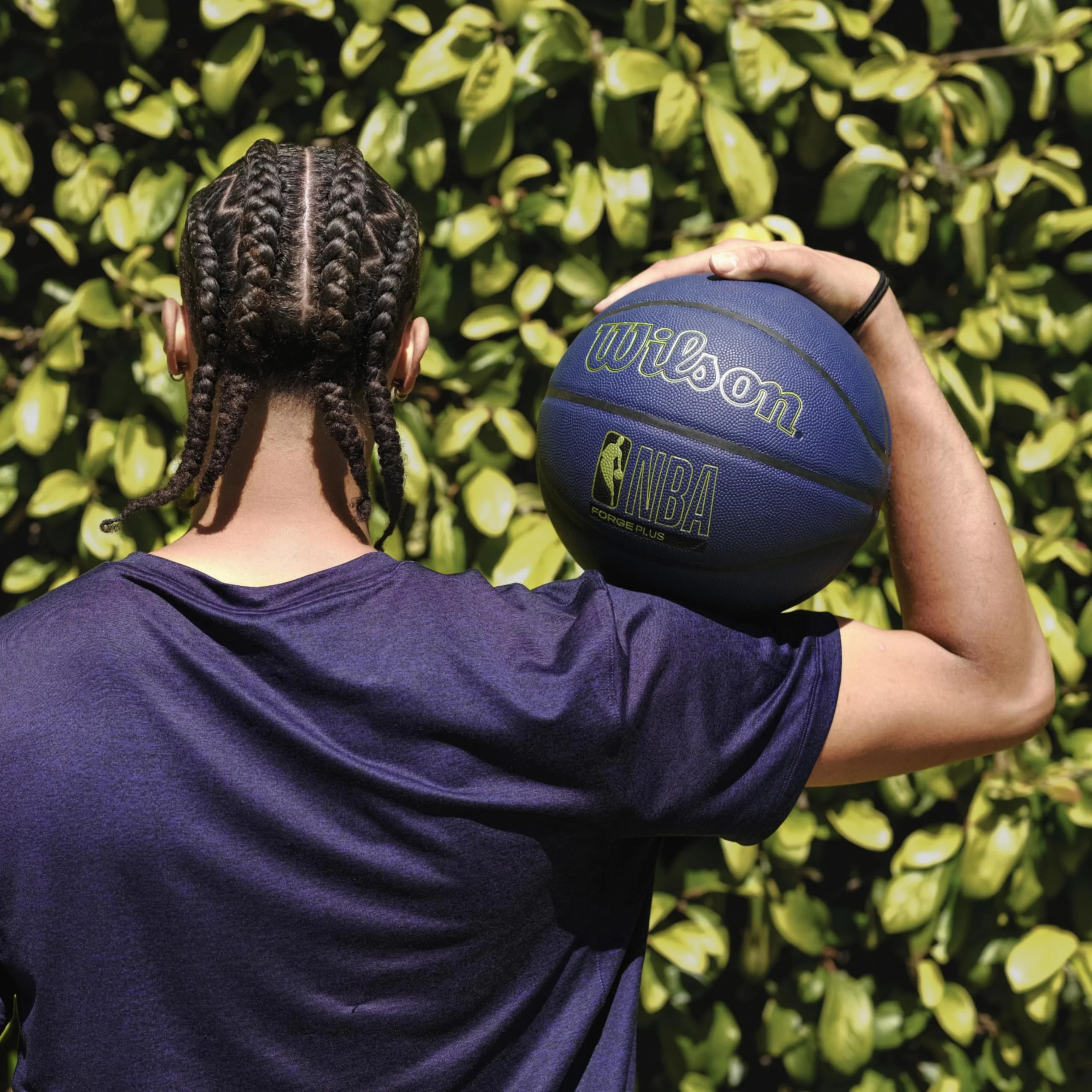 WILSON NBA Forge Plus Indoor/Outdoor Basketball - Navy Blue, Size 7-29.5" - Image 2
