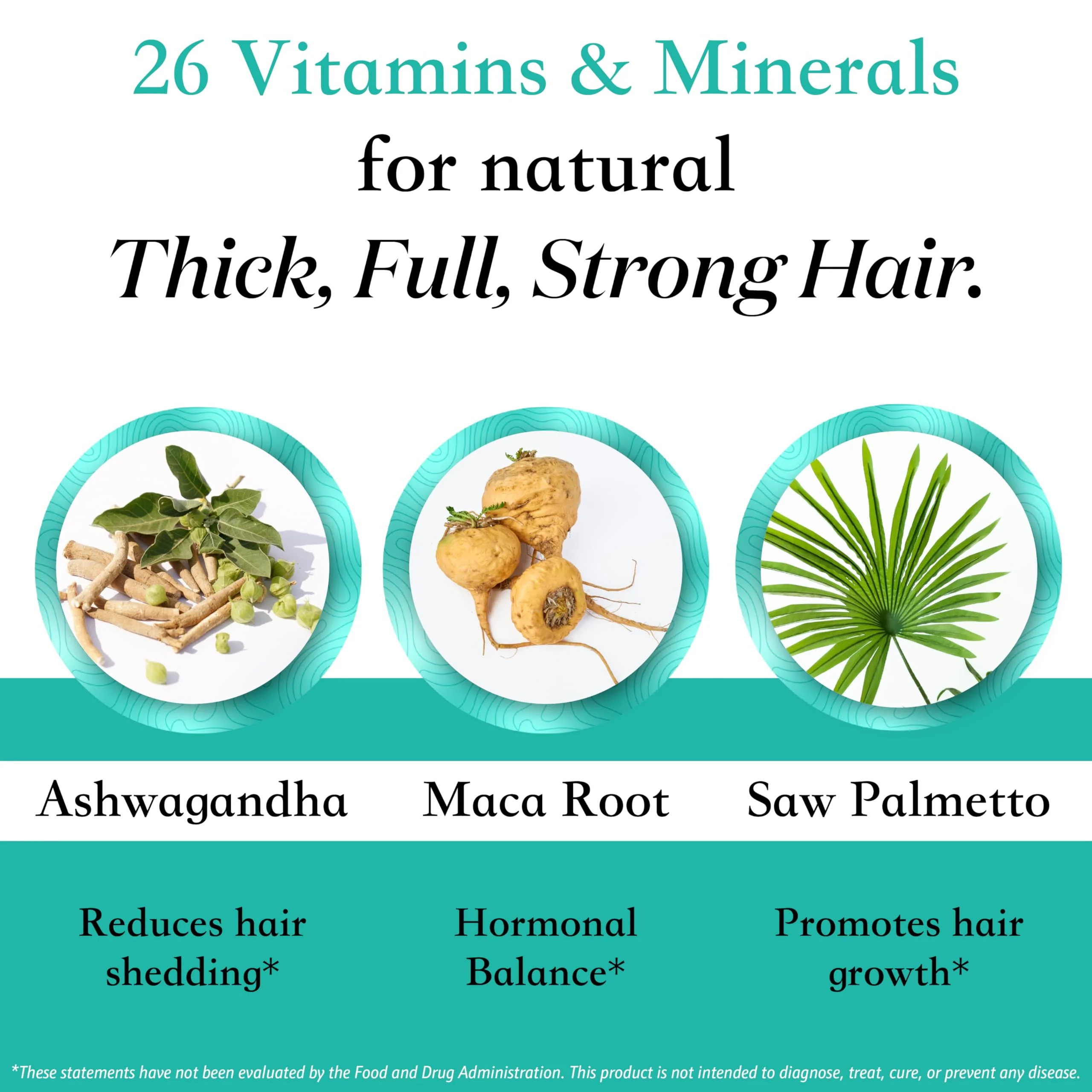 Women's Balance Hair Growth Supplements, Ages 45 and Up, Customer Proven for Visibly Thicker Hair and Scalp Coverage, Soy-Free, Made with 26 Ingredients Including Beta Carotenes - 1 Month Supply - Image 3