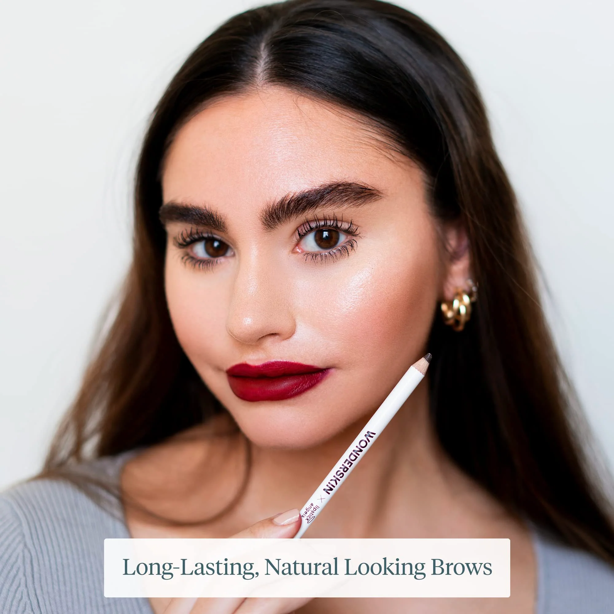 WONDERSKIN Eyebrow Pencil - Sharpenable Brow Pencil For Natural Looking Brows, Brown Eye Makeup, Long Lasting Eyebrow Pomade (Brunette) - Image 6