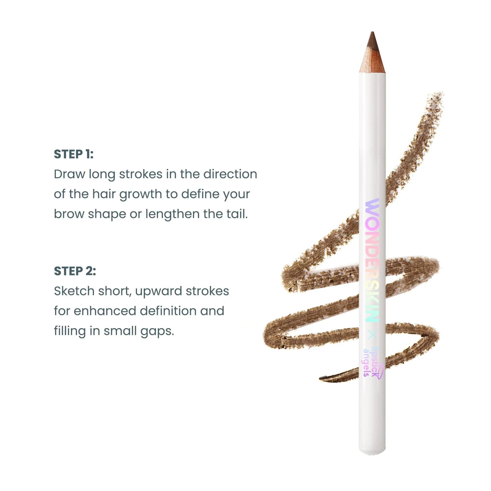 WONDERSKIN Eyebrow Pencil - Sharpenable Brow Pencil For Natural Looking Brows, Brown Eye Makeup, Long Lasting Eyebrow Pomade (Dark Brunette) - Image 3
