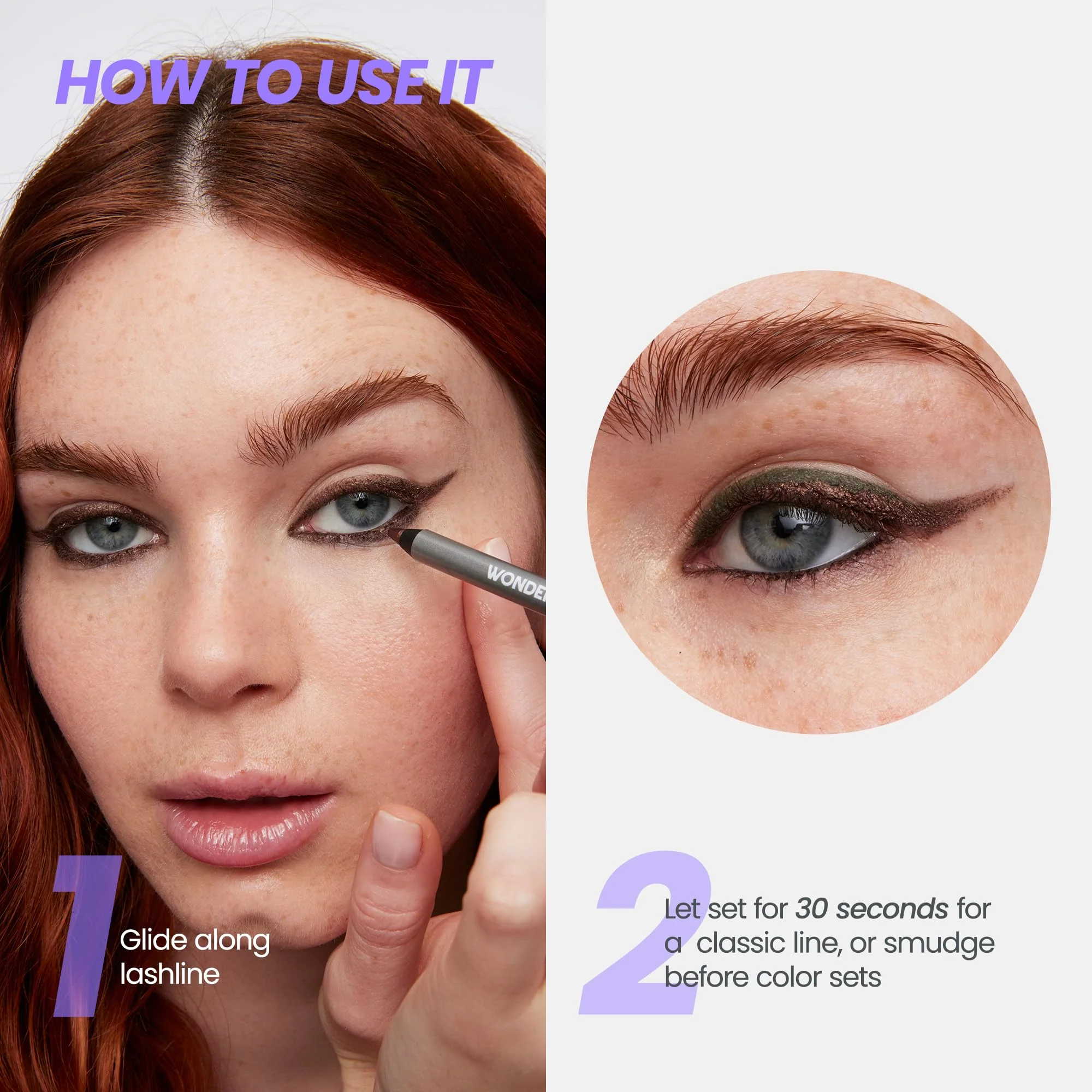 Wonderskin Eyeliner Pencil, 1440 Longwear Brown Eyeliner Pencil - Waterproof, Sharpenable & Smudge Proof (Brown Sugar) - Image 5