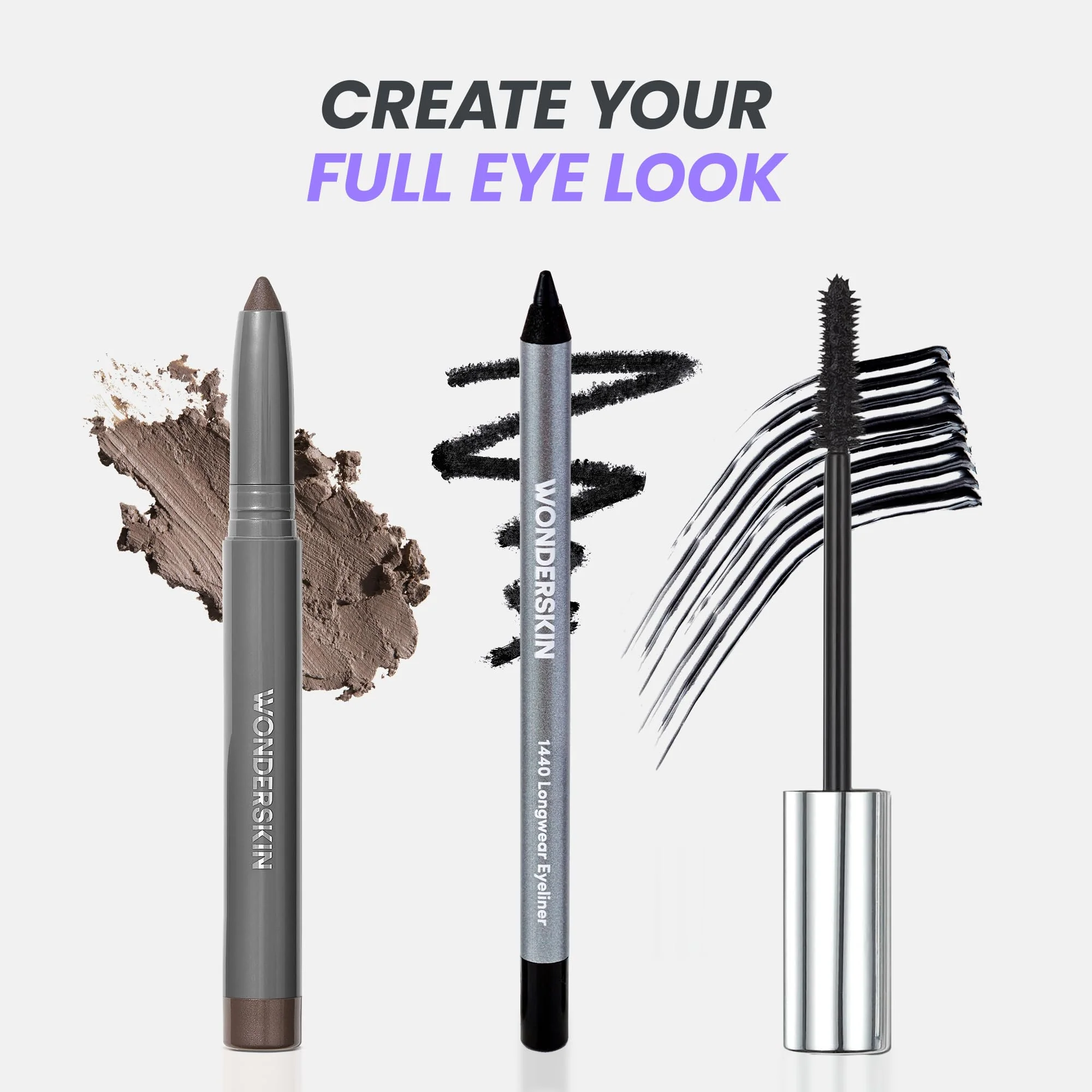 Wonderskin IYKYK Eyeshadow Stick - Longwear Eye Shadow Sticks, Budge-Proof and Waterproof Shimmer Eyeshadow Stick with Built-in Sharpener (Ash) - Image 3