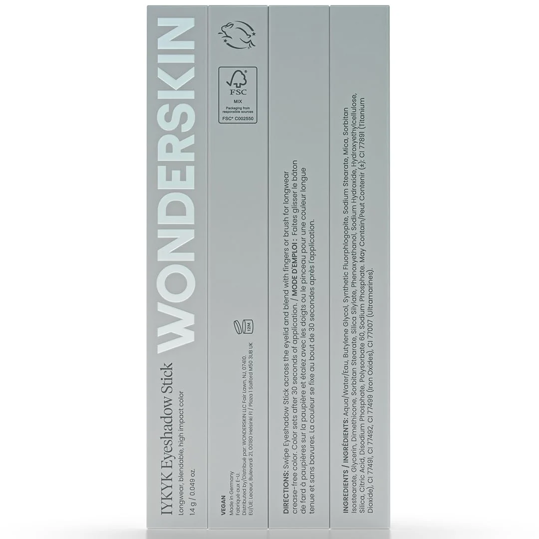 Wonderskin IYKYK Eyeshadow Stick - Longwear Eye Shadow Sticks, Budge-Proof & Waterproof Shimmer Eyeshadow Stick with Built-in Sharpener (Green Smoke) - Image 2