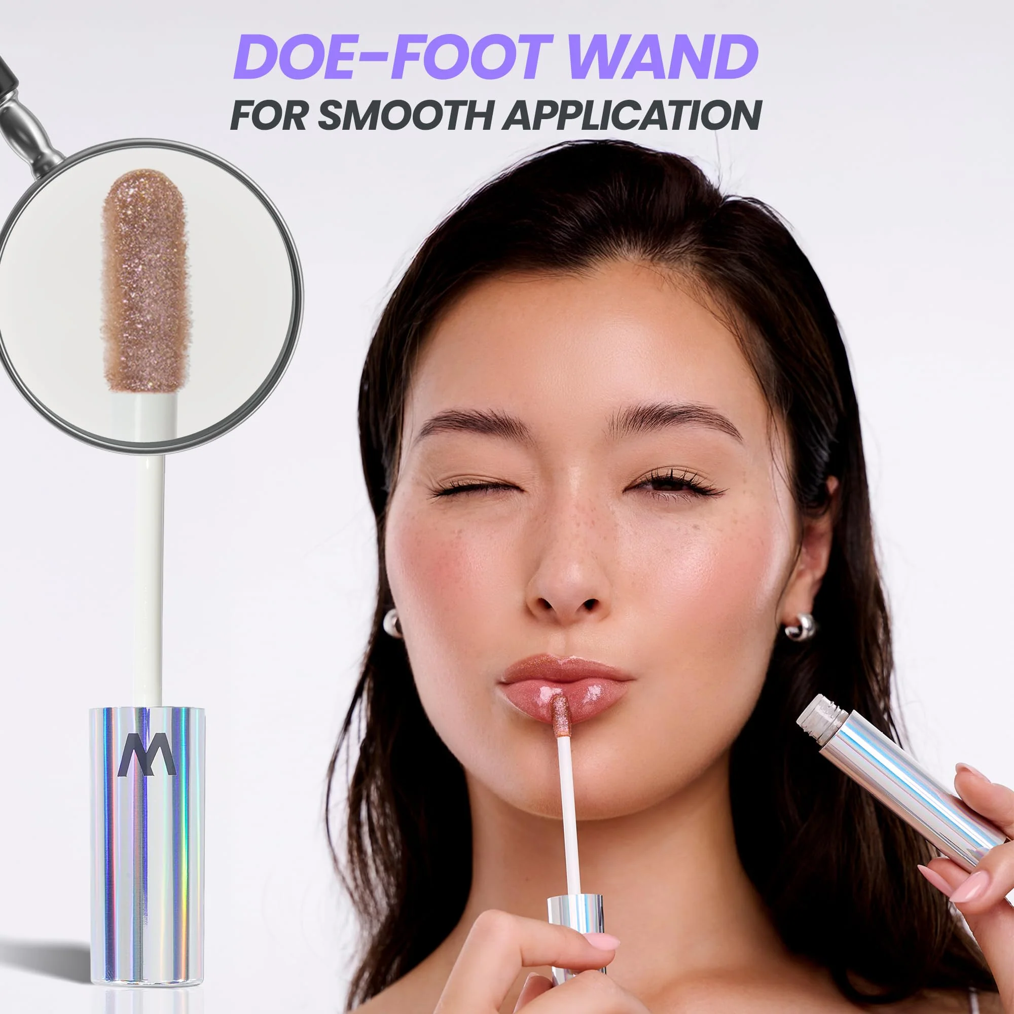 Wonderskin Lip Gloss Blading Top Gloss, Gold Glitter Lip Gloss, Hydrating and High Shine Finish Lip Makeup (Gold Glitter) - Image 6