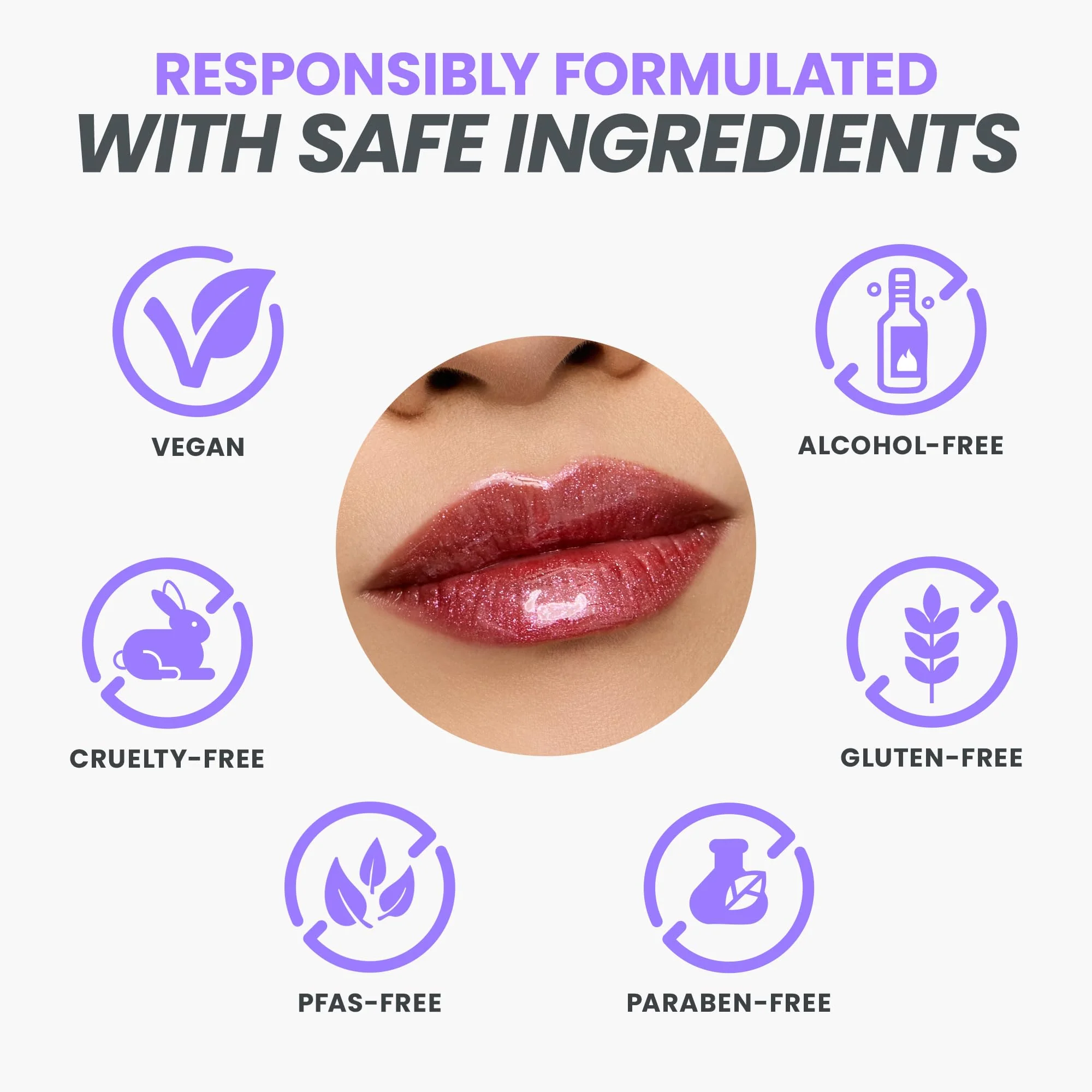 Wonderskin Lip Gloss Blading Top Gloss Red Glitter Lip Gloss, Hydrating and High Shine Finish Lip Makeup (Red Glitter) - Image 4