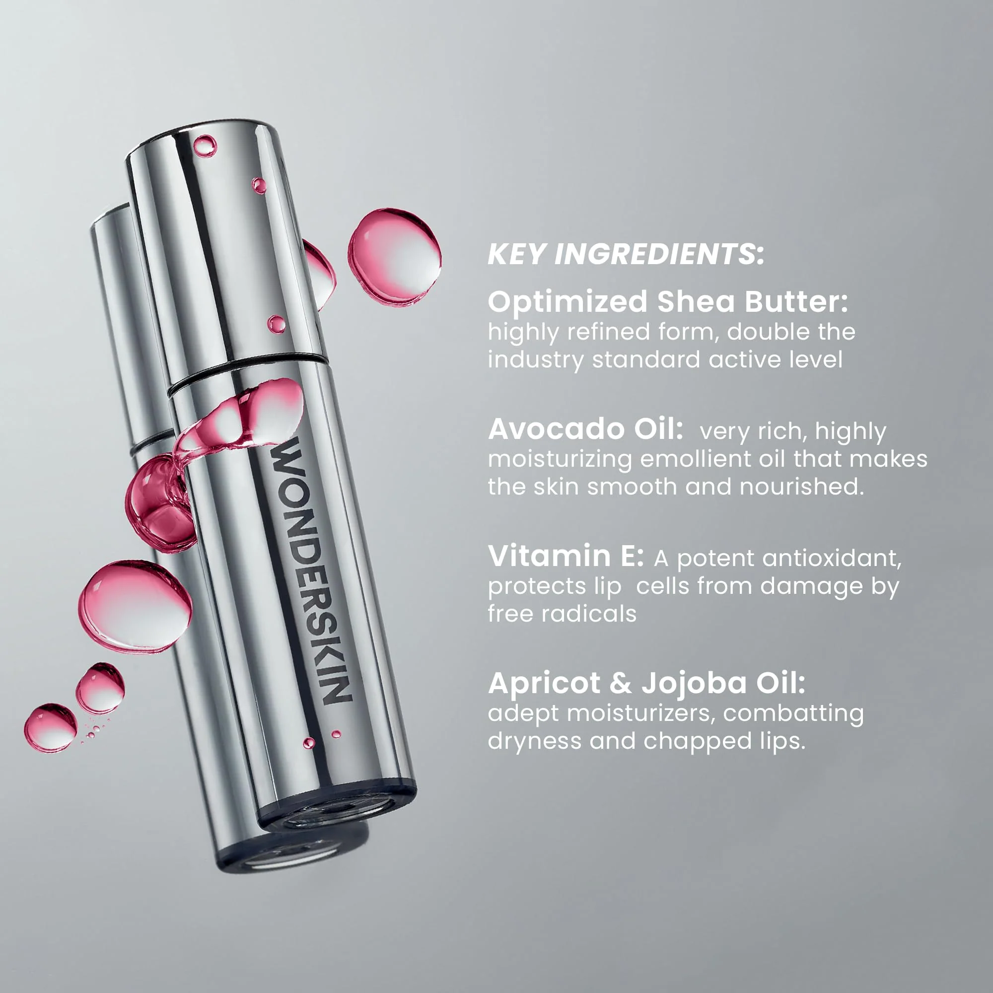 Wonderskin Lip Oil Rehab Serum - Color Changing Lip Oil from Clear to Pink - PH-activated, Non-sticky & Hydrating Tinted Serum for Dry Lips (Kissed) - Image 5