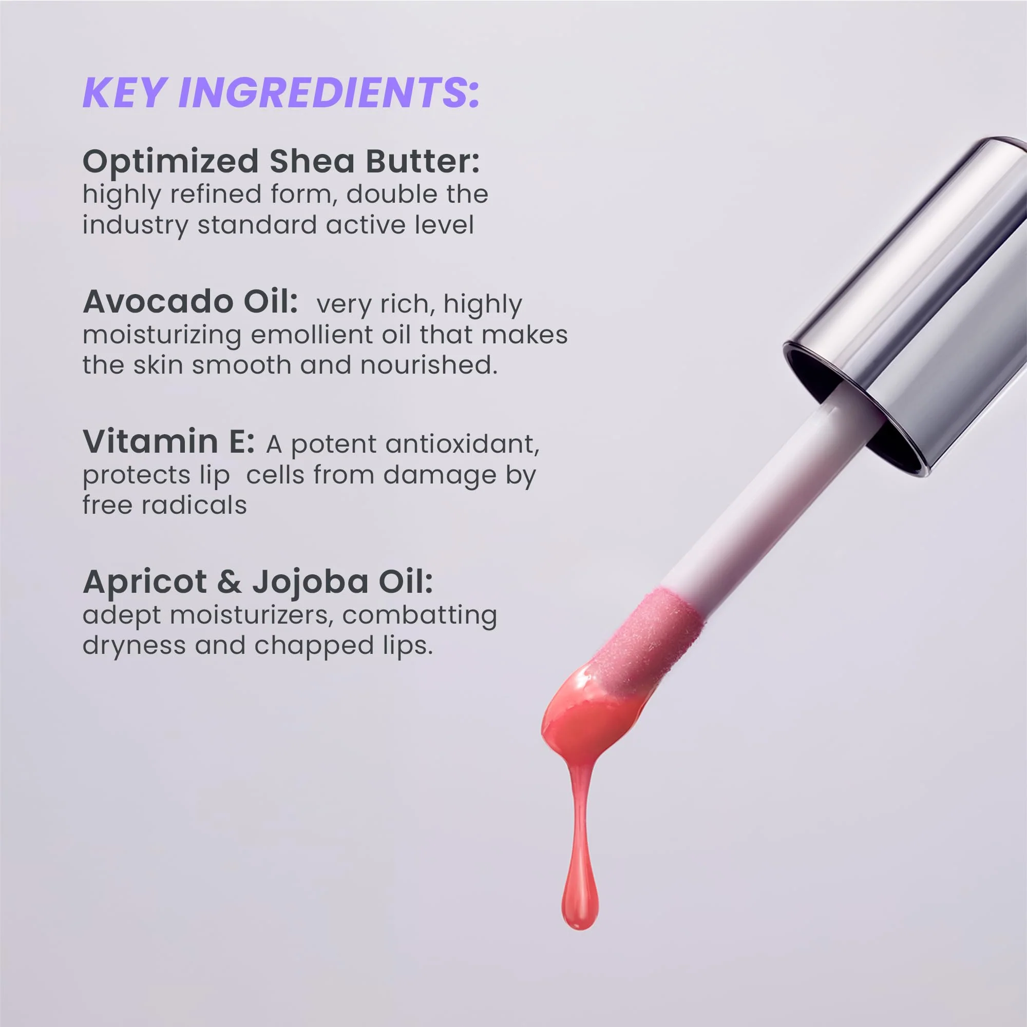 Wonderskin Lip Oil Rehab Serum - Tinted Lip Oil, Hydrating, Moisturizing, and Non-Sticky Coral Pink Tint Serum for Dry Lips (Lover) - Image 6