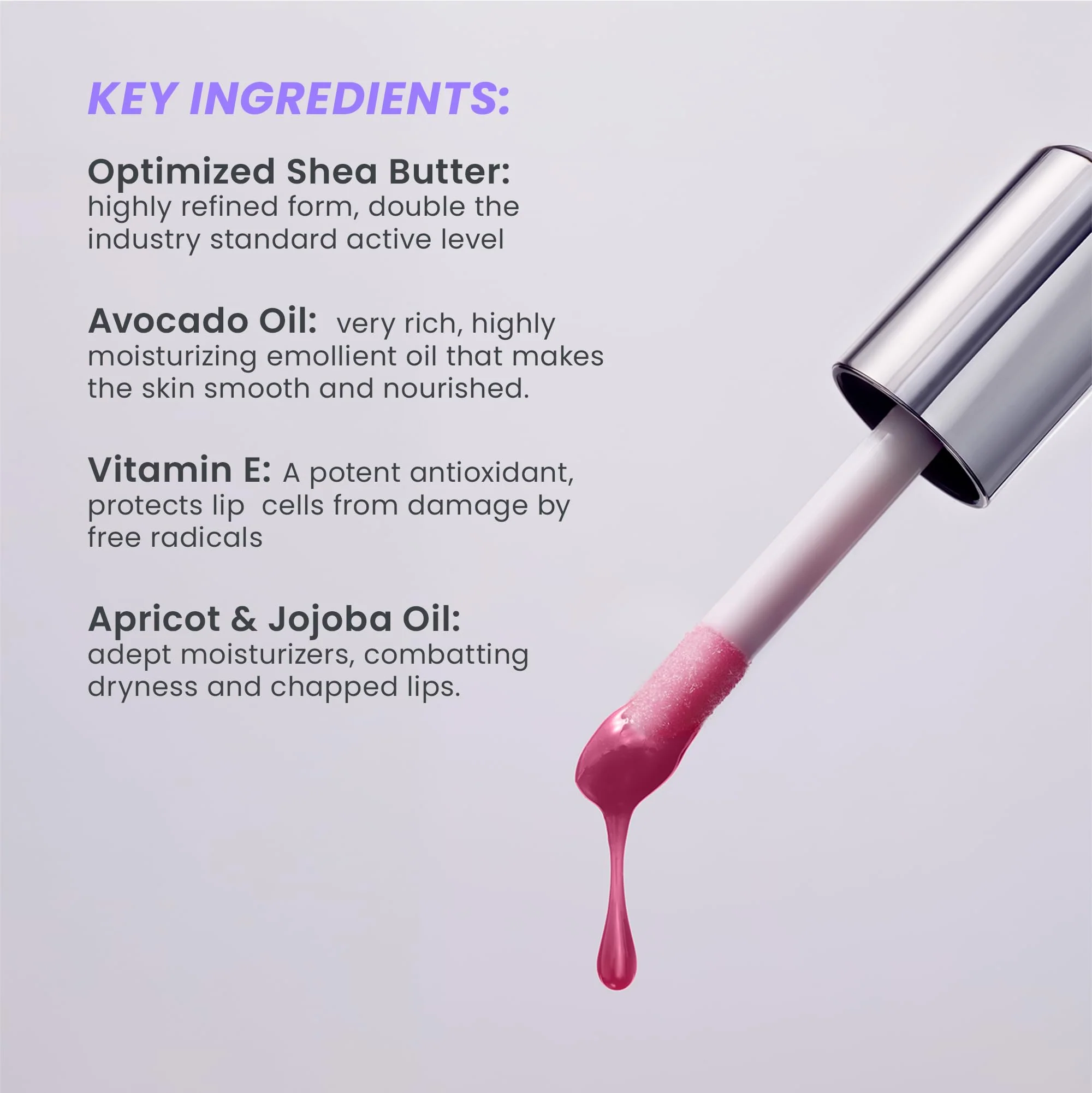 Wonderskin Lip Oil Rehab Serum - Tinted Lip Oil, Hydrating, Moisturizing, and Non-Sticky Deep Red Tint Serum for Dry Lips (Honey) - Image 6