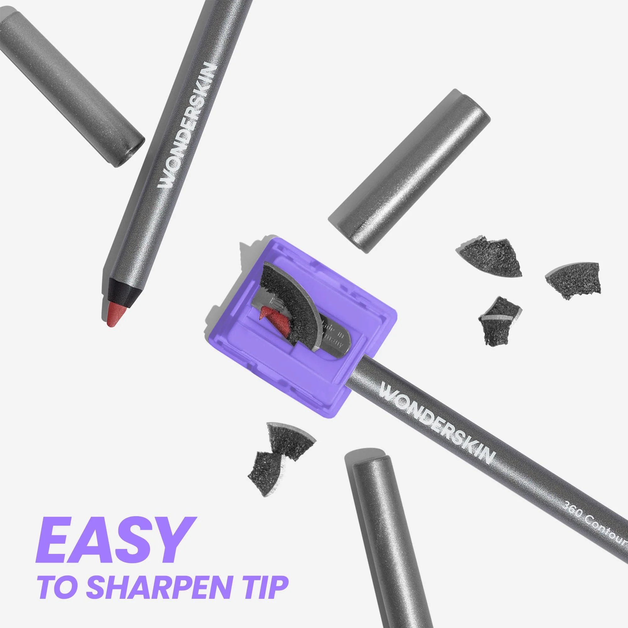Wonderskin Lipliner Pencil - 360 Contour Lipliner, Long Lasting, Sharpenable, Waterproof and Transfer-Proof Brown Lip Liner Pencil (Saddle) - Image 4