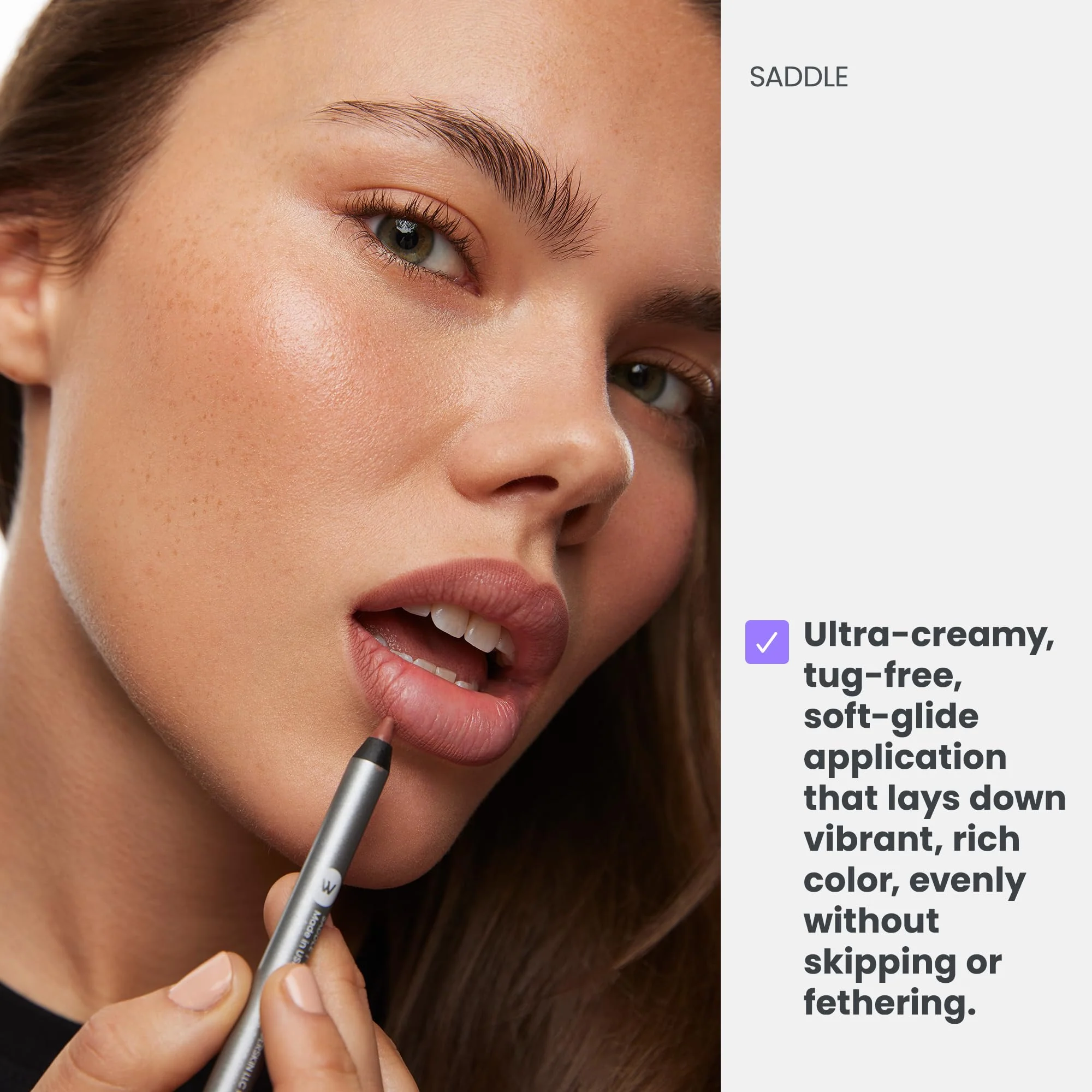 Wonderskin Lipliner Pencil - 360 Contour Lipliner, Long Lasting, Sharpenable, Waterproof and Transfer-Proof Brown Lip Liner Pencil (Saddle) - Image 7