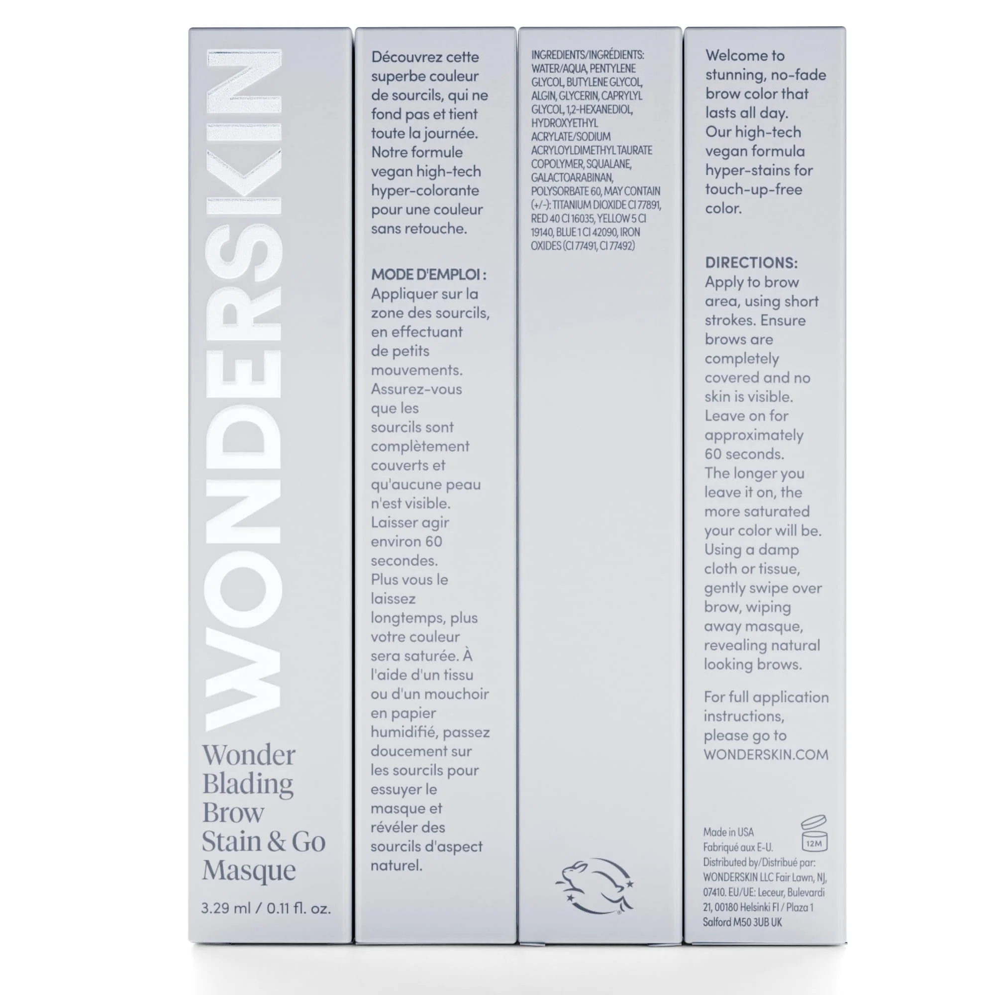 Wonderskin Wonder Blading Brow Stain & Go Masque - Long Lasting Eye Brow Tint, Transfer Proof and Smudge Proof Eyebrow Tint Stain (Brunette) - Image 2