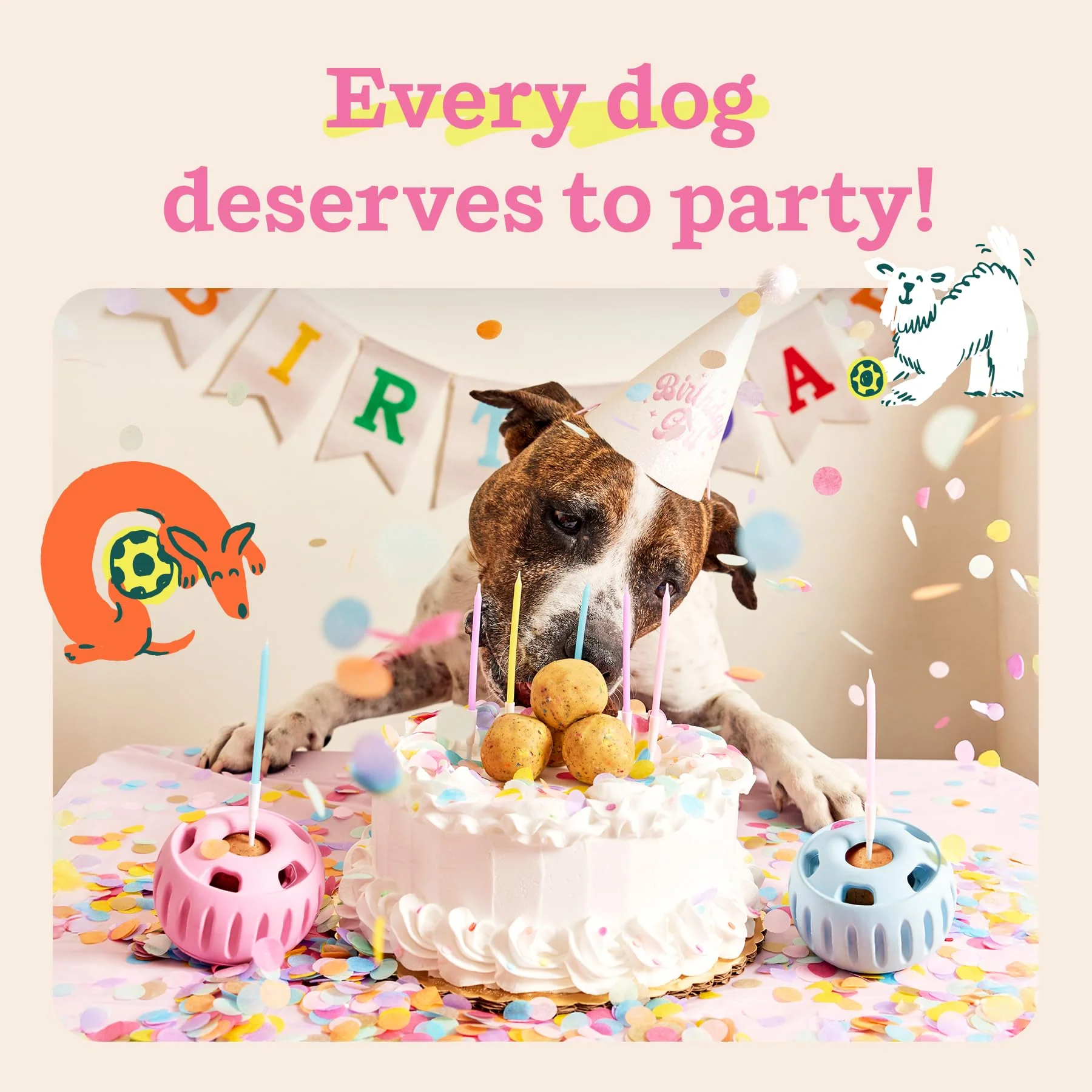 WOOF Pupsicle Birthday Pops - Healthy Dog Treats - Pre-Made Pupsicle Refills- Wholesome Ingredients - Naturally Sweet - Cake-Flavored Birthday Treat for Dogs - Large - Image 3