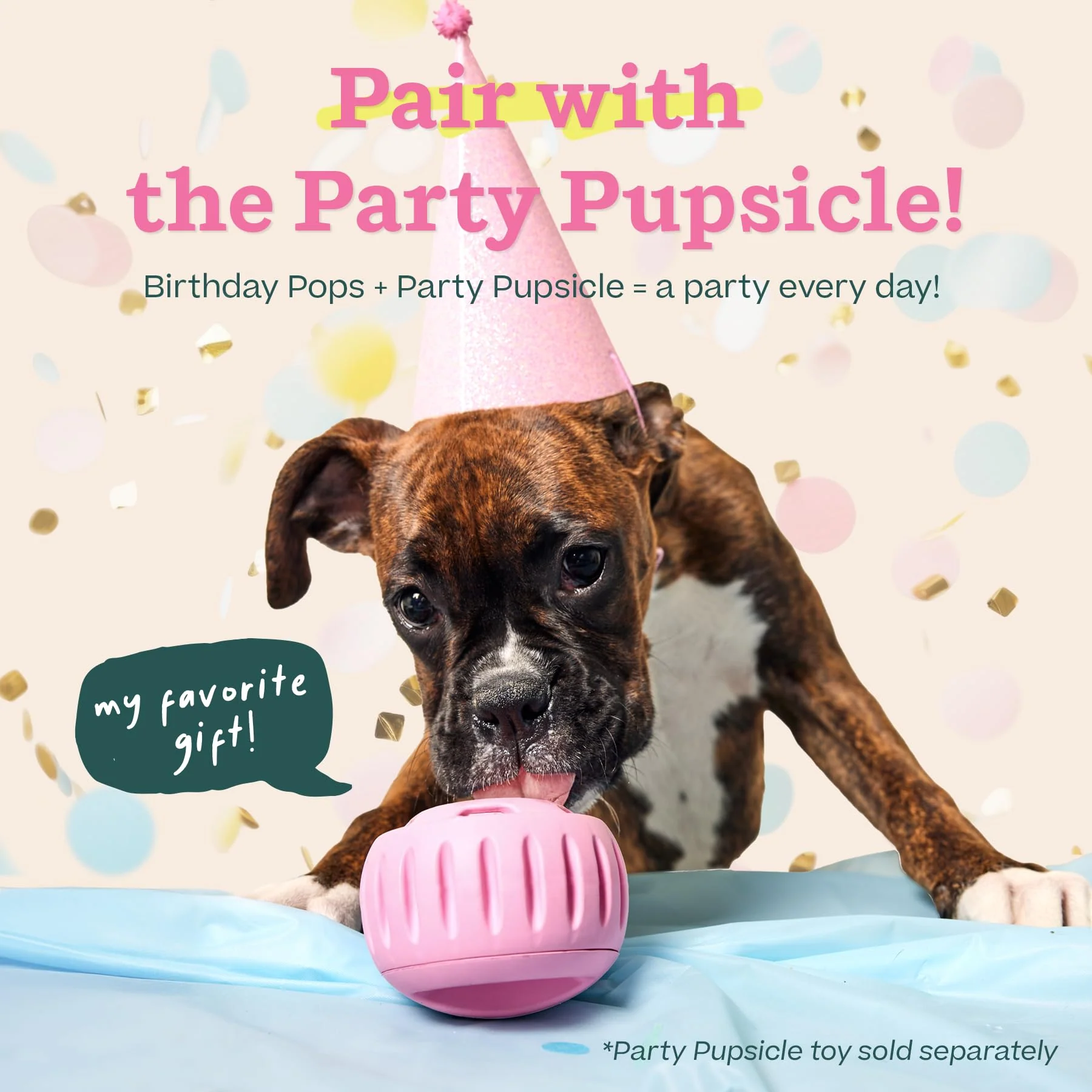 WOOF Pupsicle Birthday Pops - Healthy Dog Treats - Pre-Made Pupsicle Refills- Wholesome Ingredients - Naturally Sweet - Cake-Flavored Birthday Treat for Dogs - Large - Image 4