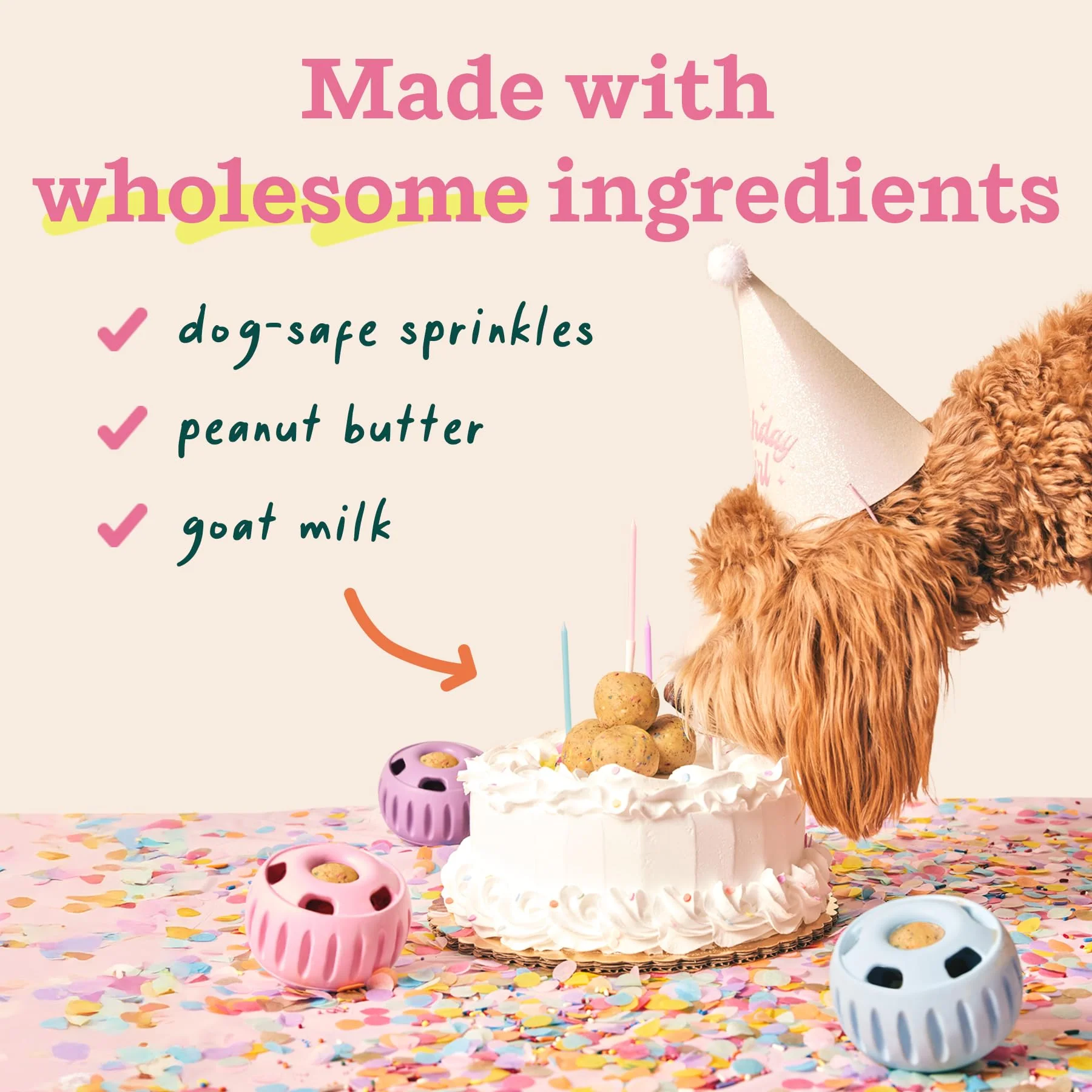 WOOF Pupsicle Birthday Pops - Healthy Dog Treats - Pre-Made Pupsicle Refills- Wholesome Ingredients - Naturally Sweet - Cake-Flavored Birthday Treat for Dogs - Large - Image 5
