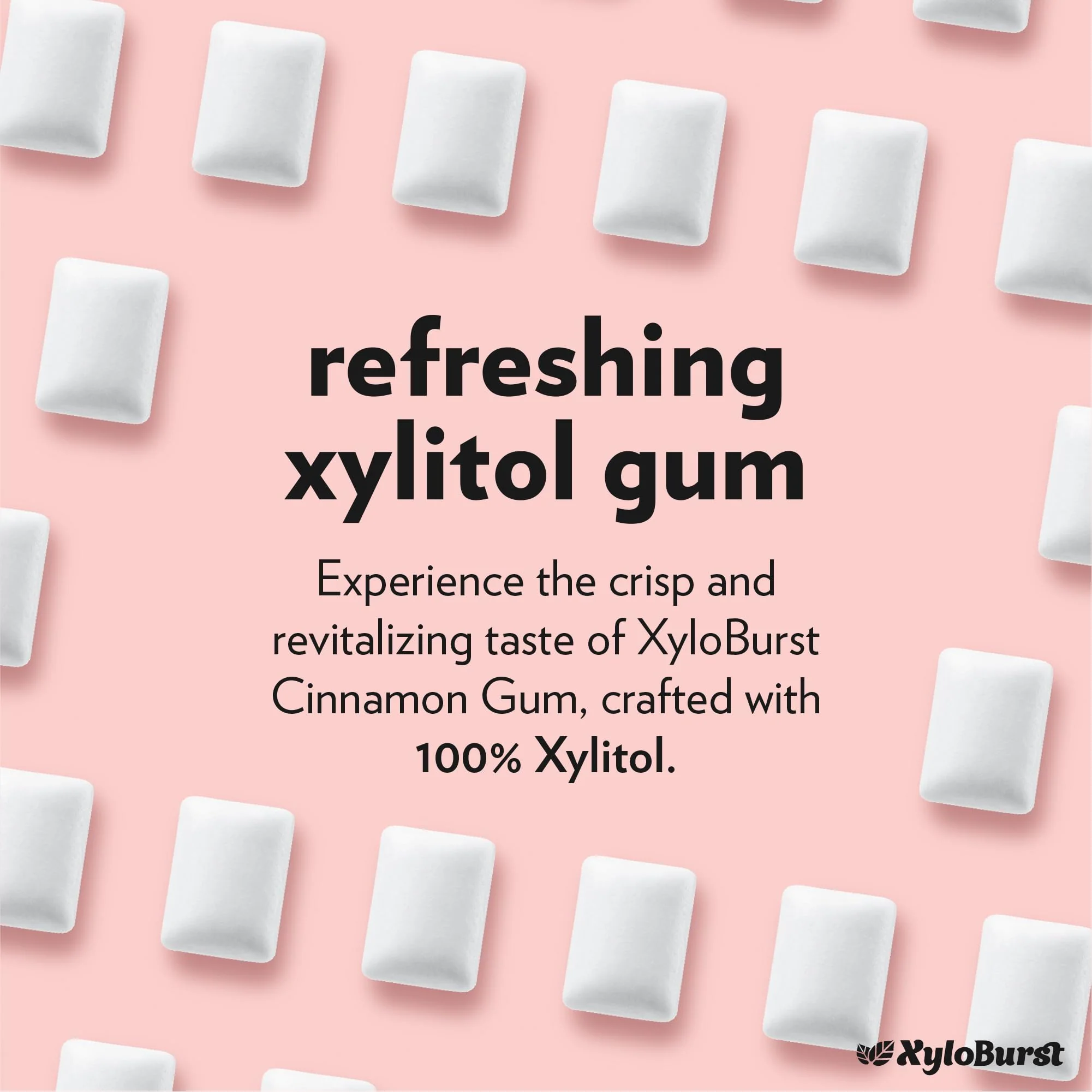 XyloBurst Gum | Xylitol Chewing Gum | Sugar Free, Gluten Free, Keto Friendly | Aspartame Free Gum For Oral Health | Cinnamon | 100-Count Jar - Image 5