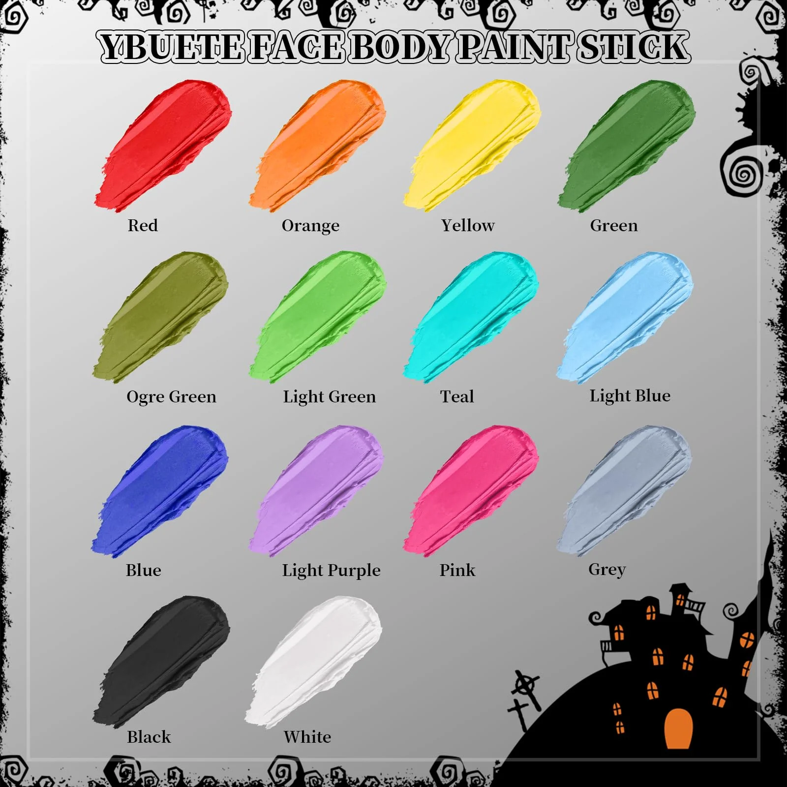 YBUETE Orange Face Body Painting Stick,Professional Orange Full-coverage Cream Face Paint for Halloween SFX Tiger Pumpkin Clown Cosplay, Washable Eye Stick for Adult Festival & Theater Performance - Image 4