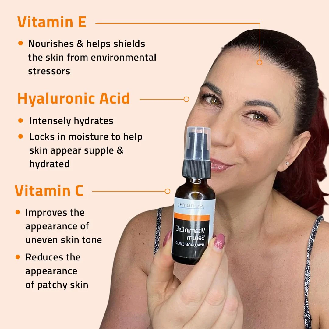 YEOUTH Vitamin C Serum for Face with Hyaluronic Acid, Hydrating Face Serum for Women, Facial Serums Targets Appearance of Dull Spots 2oz - Image 4