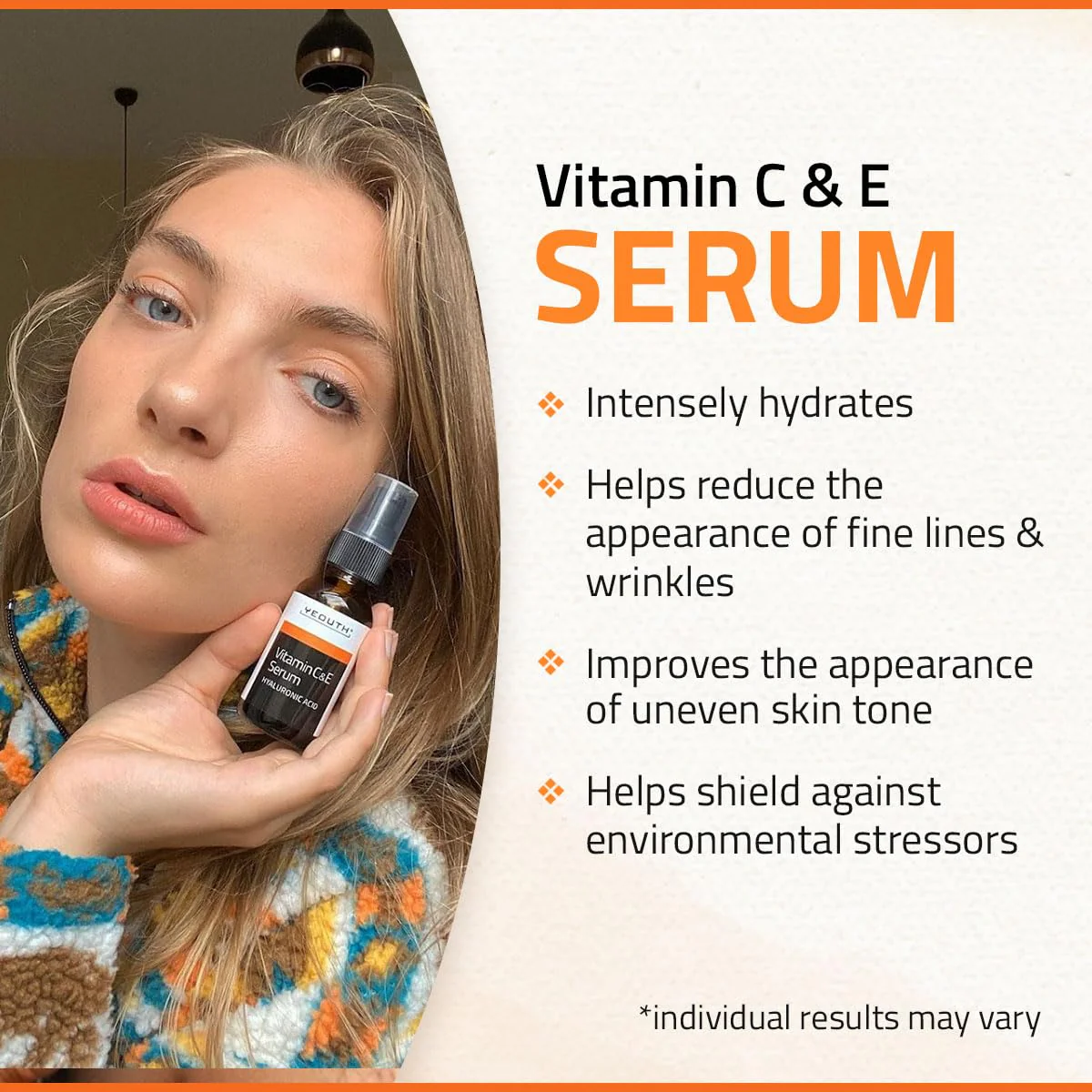 YEOUTH Vitamin C Serum for Face with Hyaluronic Acid, Hydrating Face Serum for Women, Facial Serums Targets Appearance of Dull Spots 2oz - Image 6