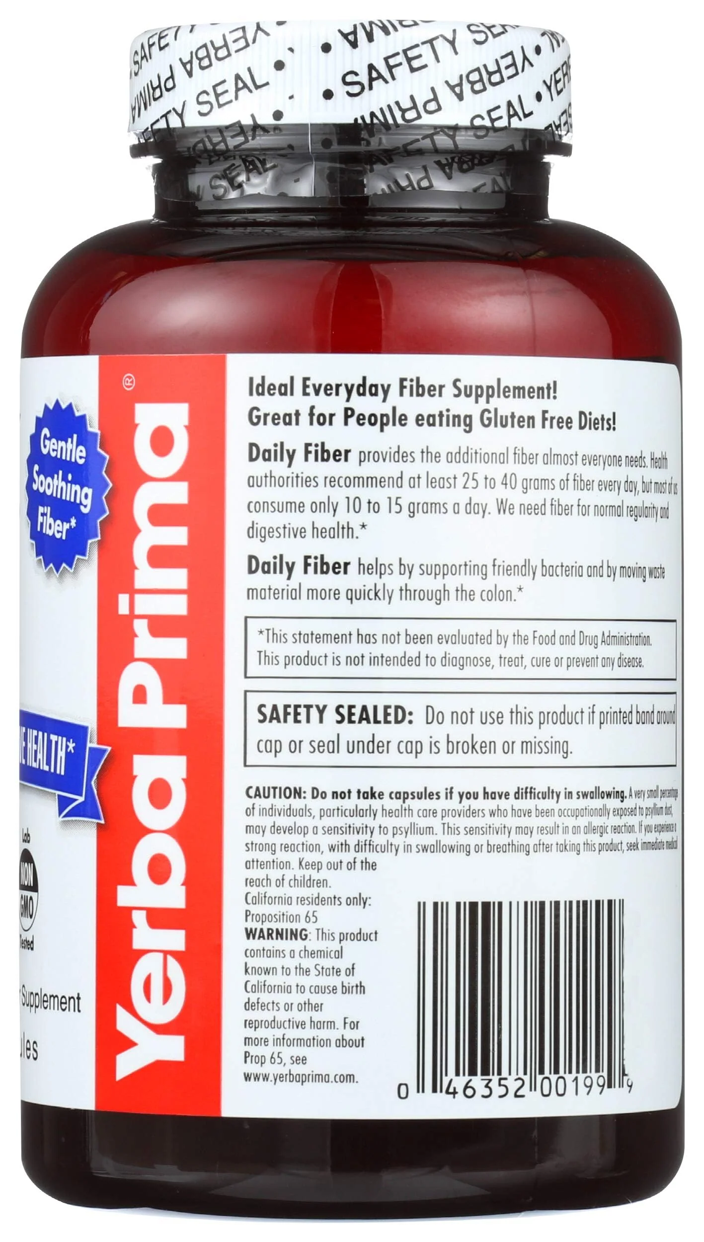 Yerba Prima Daily Fiber, 625mg, 180 Caplets - Image 8