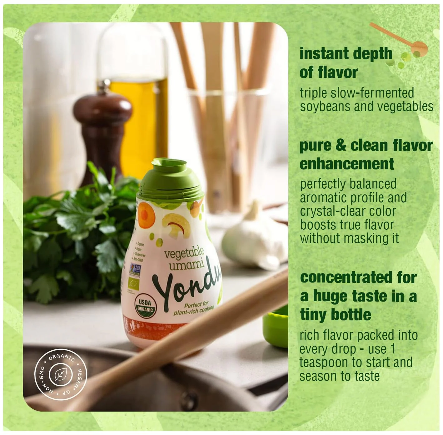 YONDU Organic Umami Seasoning Sauce: Replacement for Liquid Aminos, Fish Sauce, Soy Sauce. Non GMO, 100% Plant Based, Gluten Free (5.1 fl oz) - Image 7