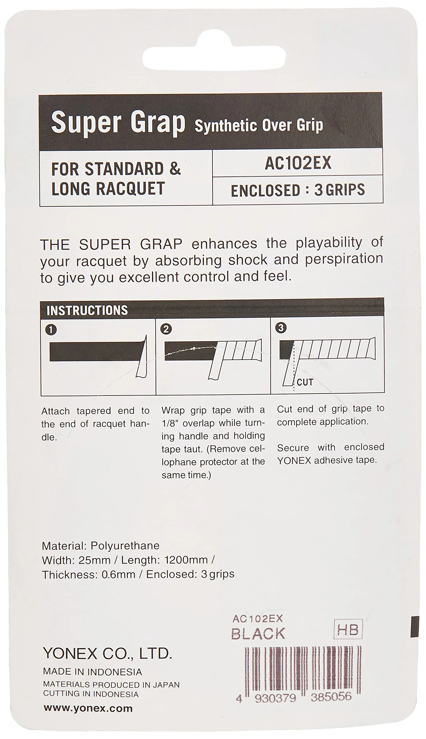 Yonex Super Grap Black 3 Grips - Image 2