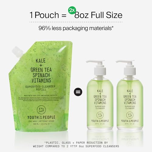 Youth To The People Superfood Facial Cleanser Full Size - Kale + Green Tea Daily Face Wash, Gentle Makeup Remover, with Soothing Antioxidants for Glowing Skin, pH Balance, Clean Pores – 8 fl oz - Image 3