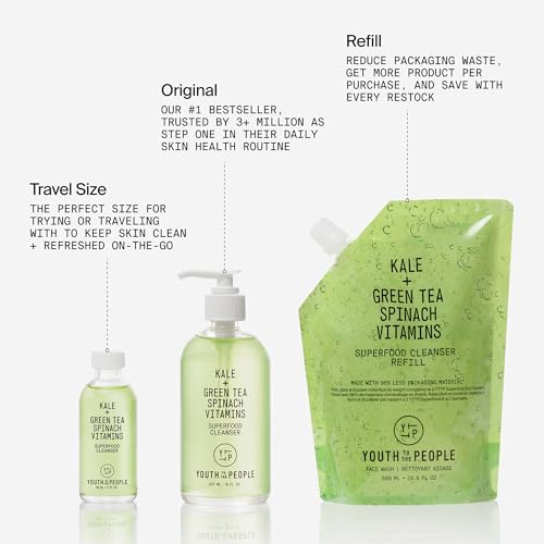 Youth To The People Superfood Facial Cleanser Full Size - Kale + Green Tea Daily Face Wash, Gentle Makeup Remover, with Soothing Antioxidants for Glowing Skin, pH Balance, Clean Pores – 8 fl oz - Image 4