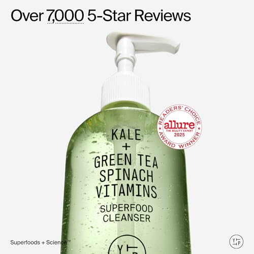 Youth To The People Superfood Facial Cleanser Full Size - Kale + Green Tea Daily Face Wash, Gentle Makeup Remover, with Soothing Antioxidants for Glowing Skin, pH Balance, Clean Pores – 8 fl oz - Image 6