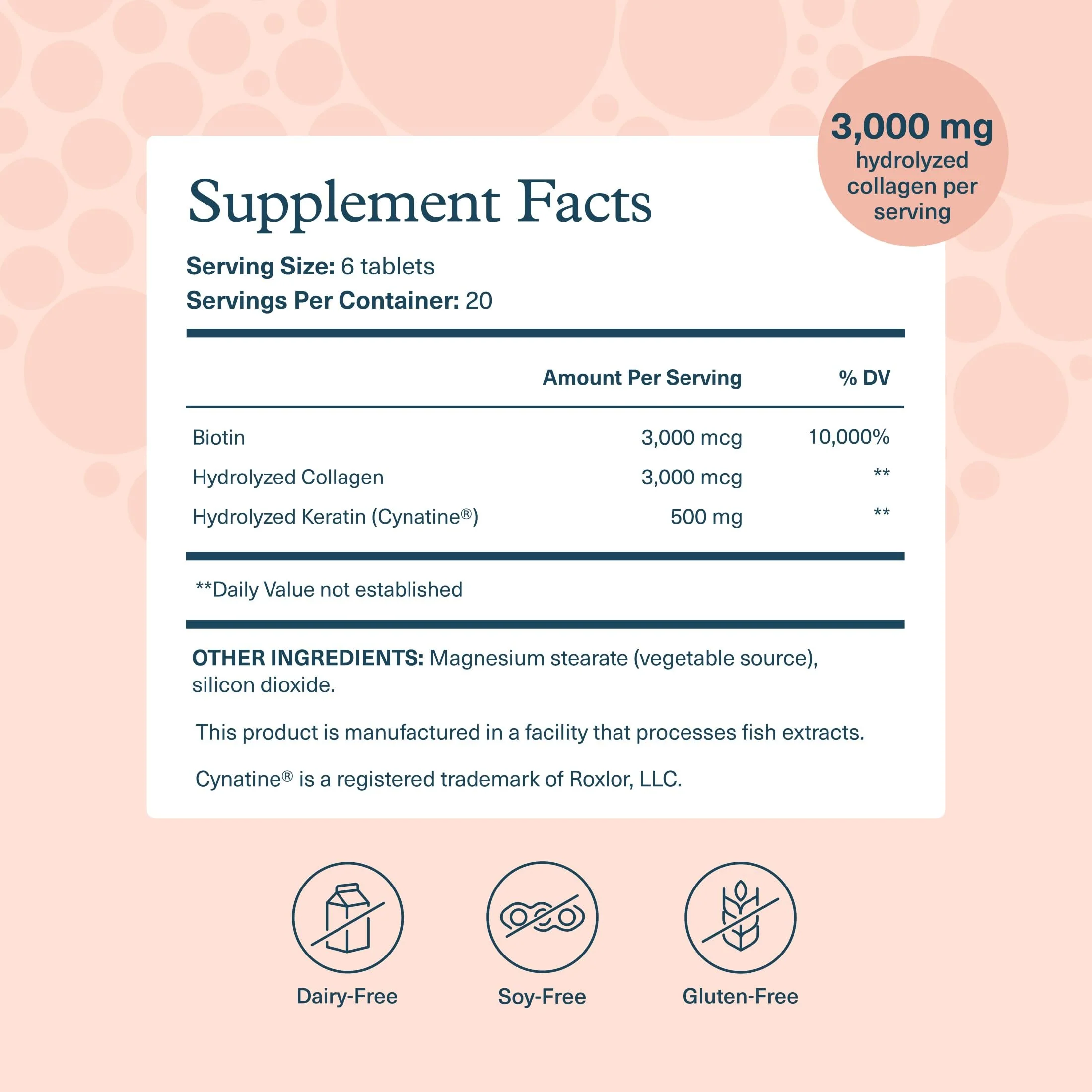 Youtheory Hair Collagen + Keratin - Advanced Collagen & Keratin Supplement - Supports Hair Growth & Nail Health - Aids Anti-Aging - 120 Tablets (20-Day Supply) - Image 2